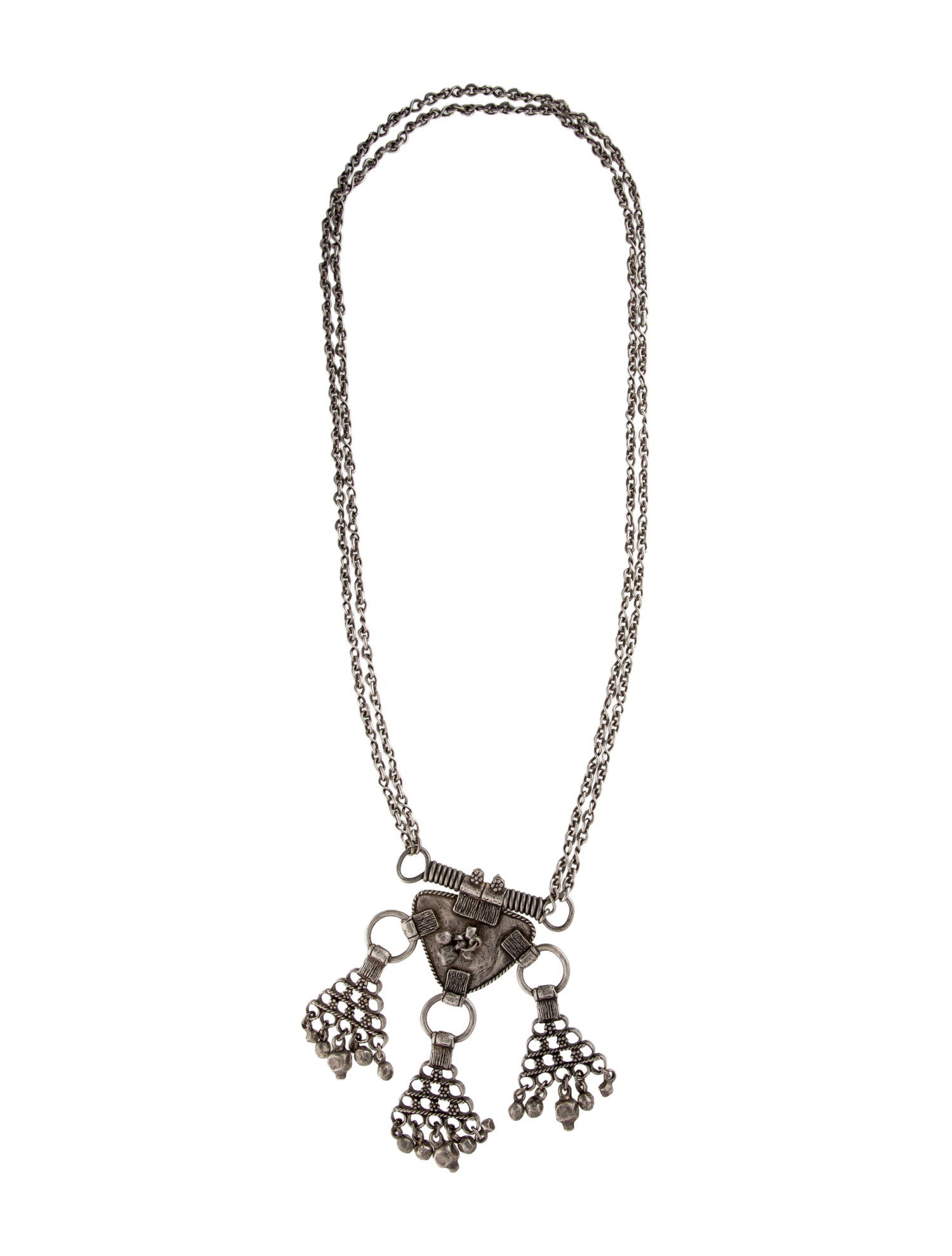 Saint Laurent Tribal Beaded Pendant Necklace