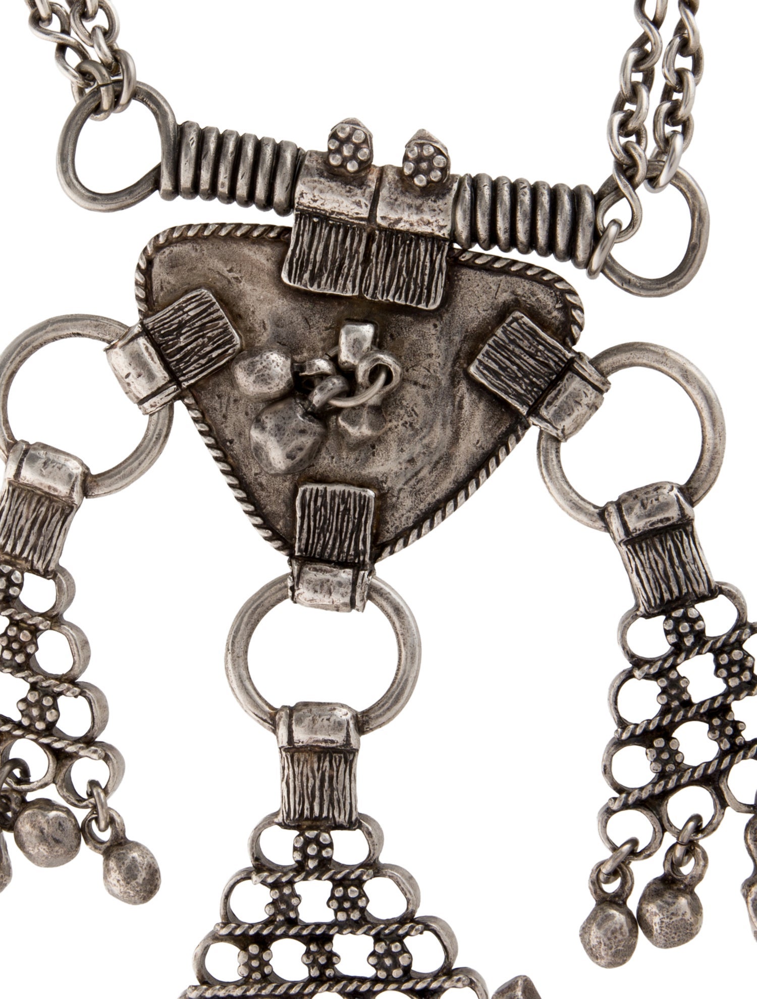 Saint Laurent Tribal Beaded Pendant Necklace