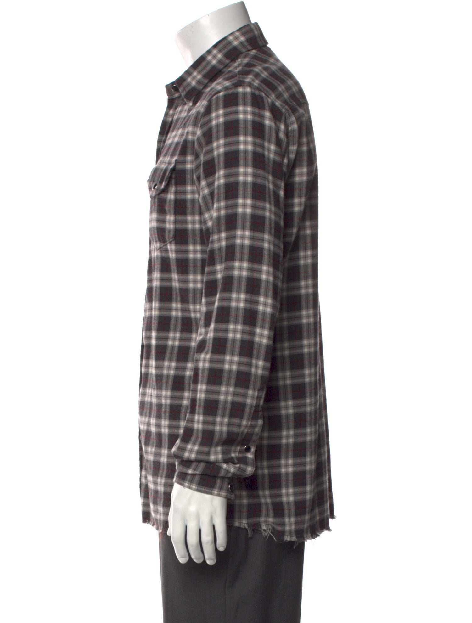 Saint Laurent 2017 Plaid Print Western Shirt