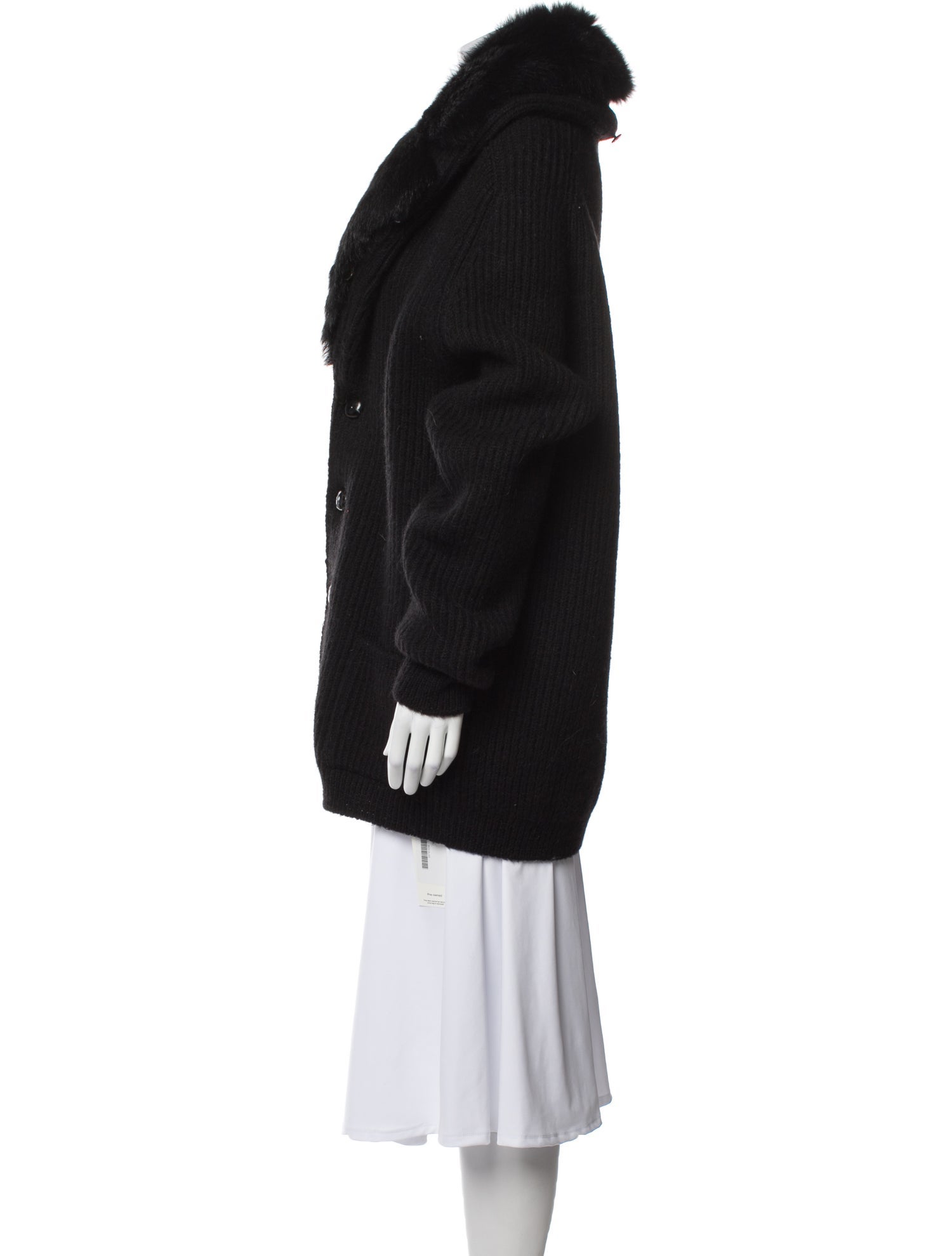 Saint Laurent Wool Faux Fur Jacket