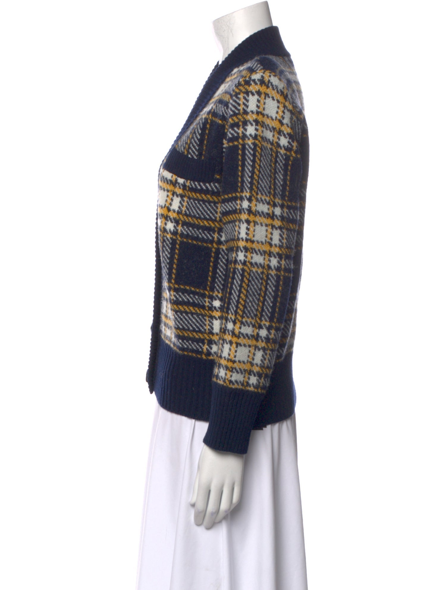 Saint Laurent Wool Plaid Print Sweater