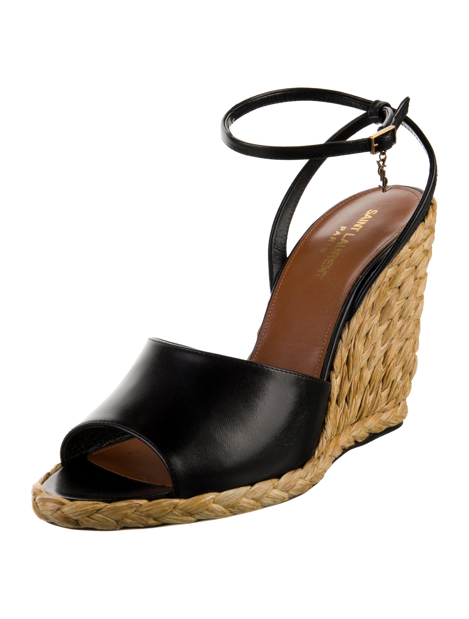 Saint Laurent Leather Colorblock Pattern Espadrilles