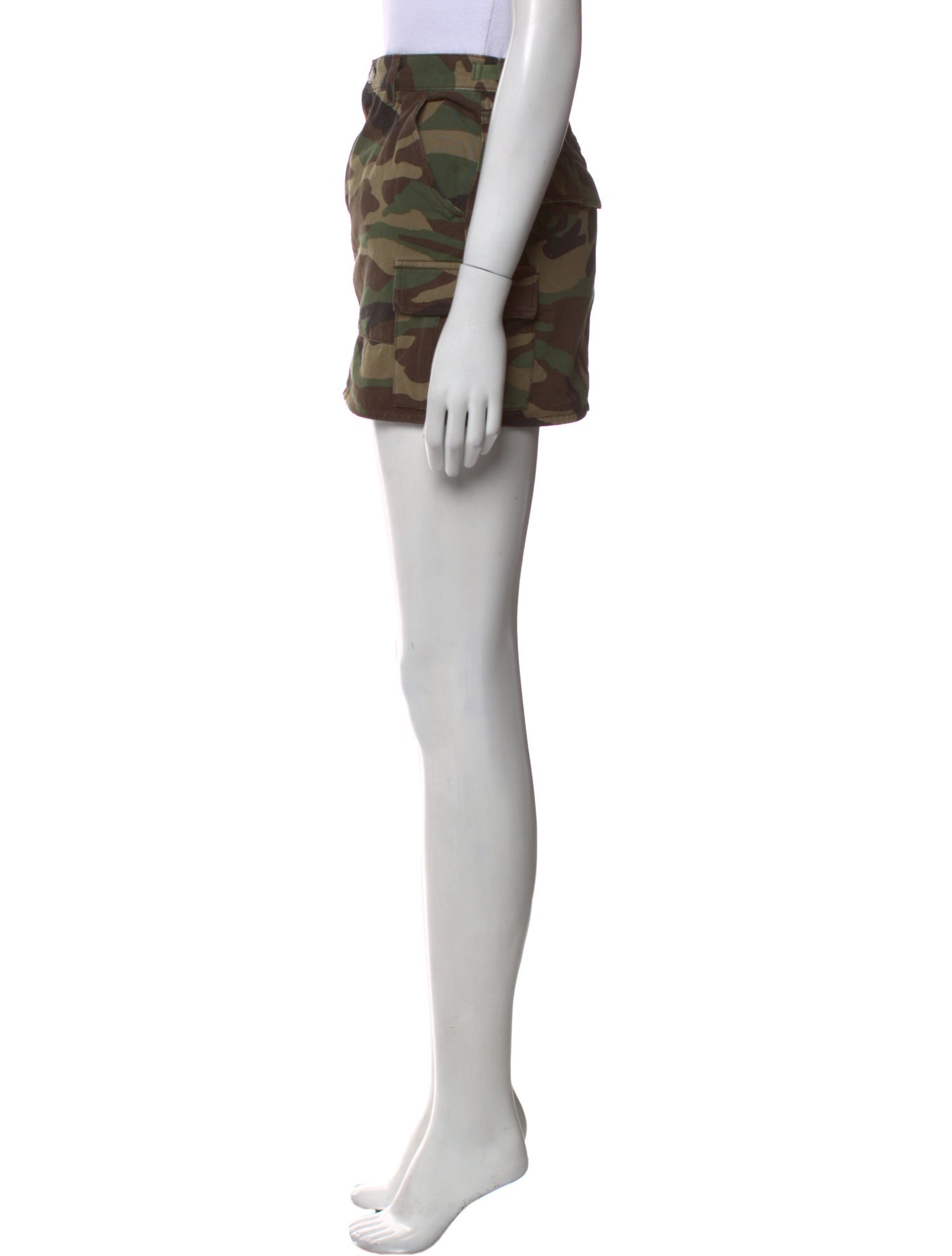 Saint Laurent Camouflage Print Mini Skirt