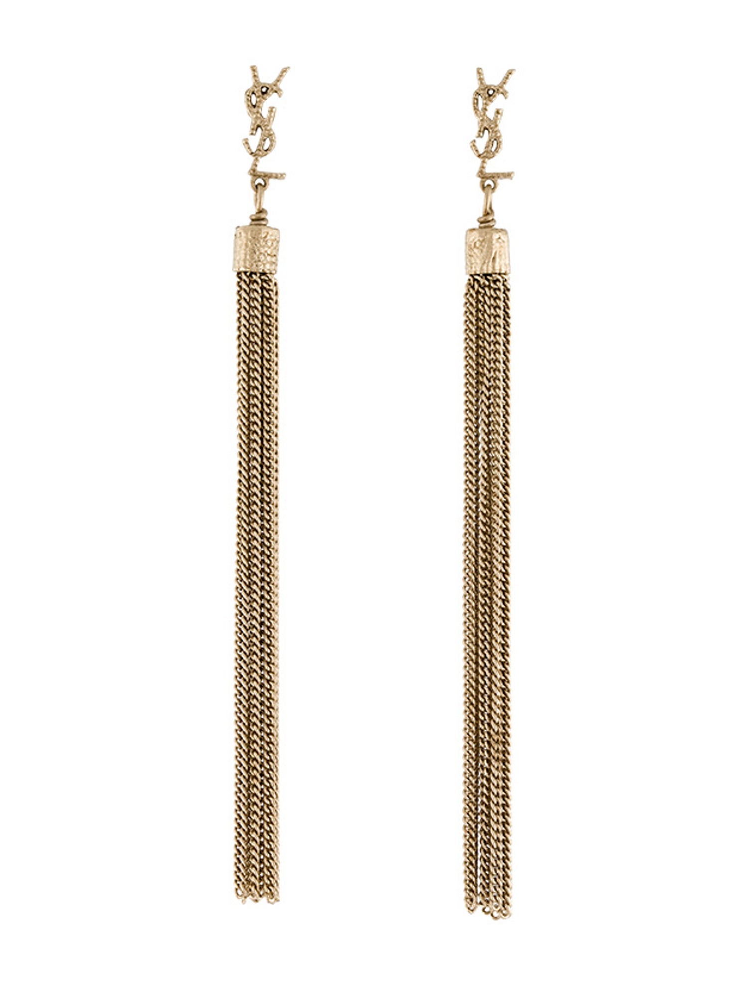 Saint Laurent Chain Tassel Earrings