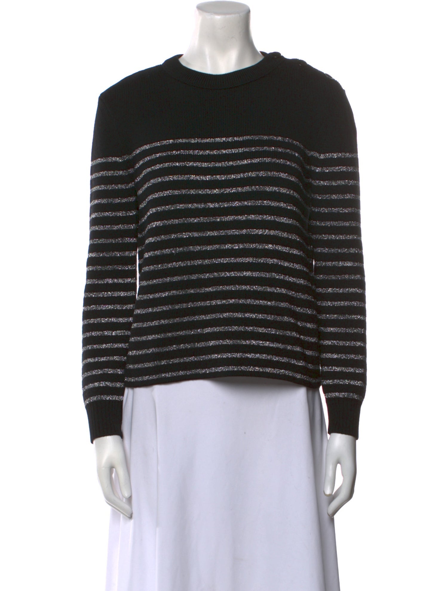 Saint Laurent Striped Crew Neck Sweater