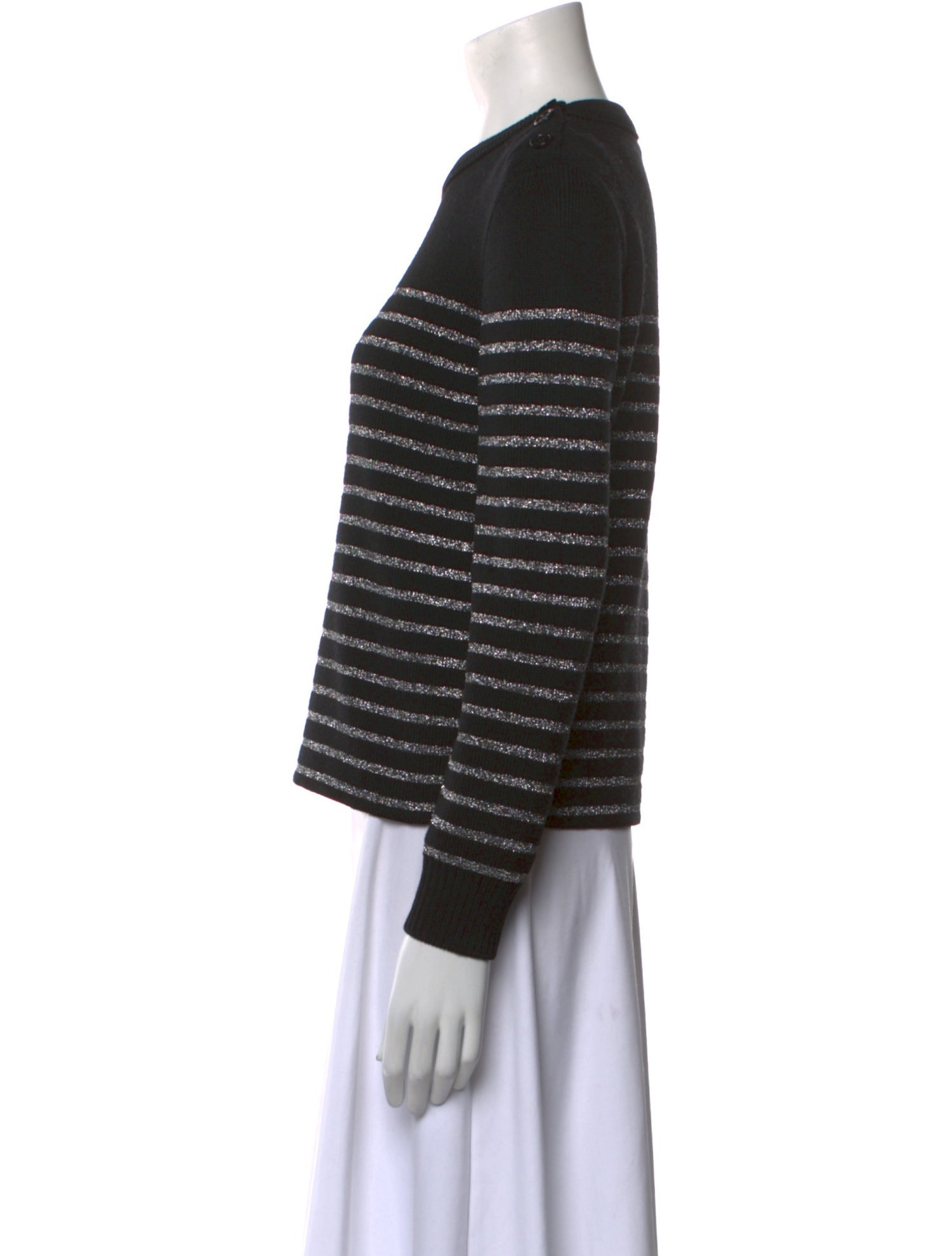 Saint Laurent Striped Crew Neck Sweater