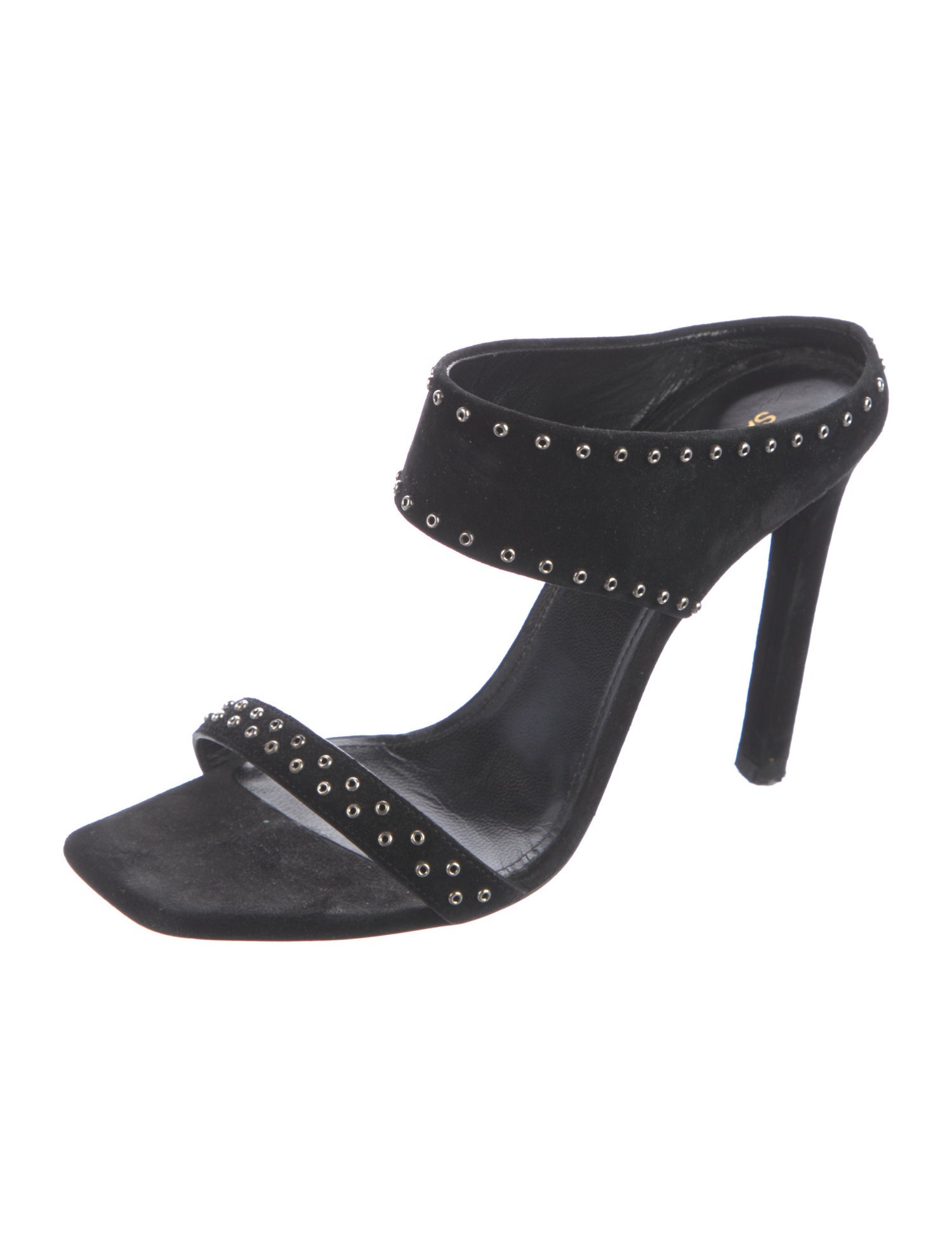 Saint Laurent Suede Studded Accents Slides