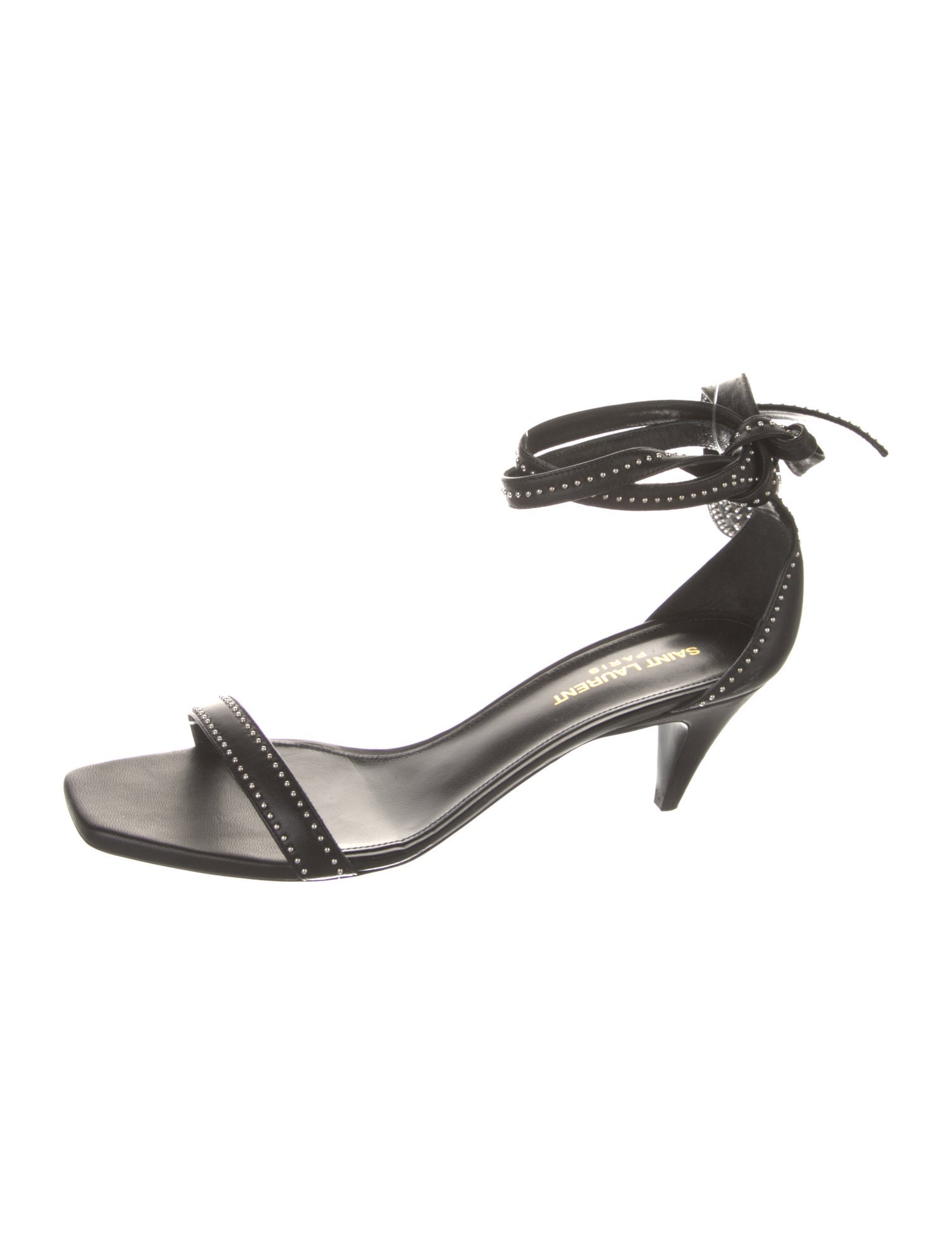 Saint Laurent Leather Studded Accents D'Orsay Pumps