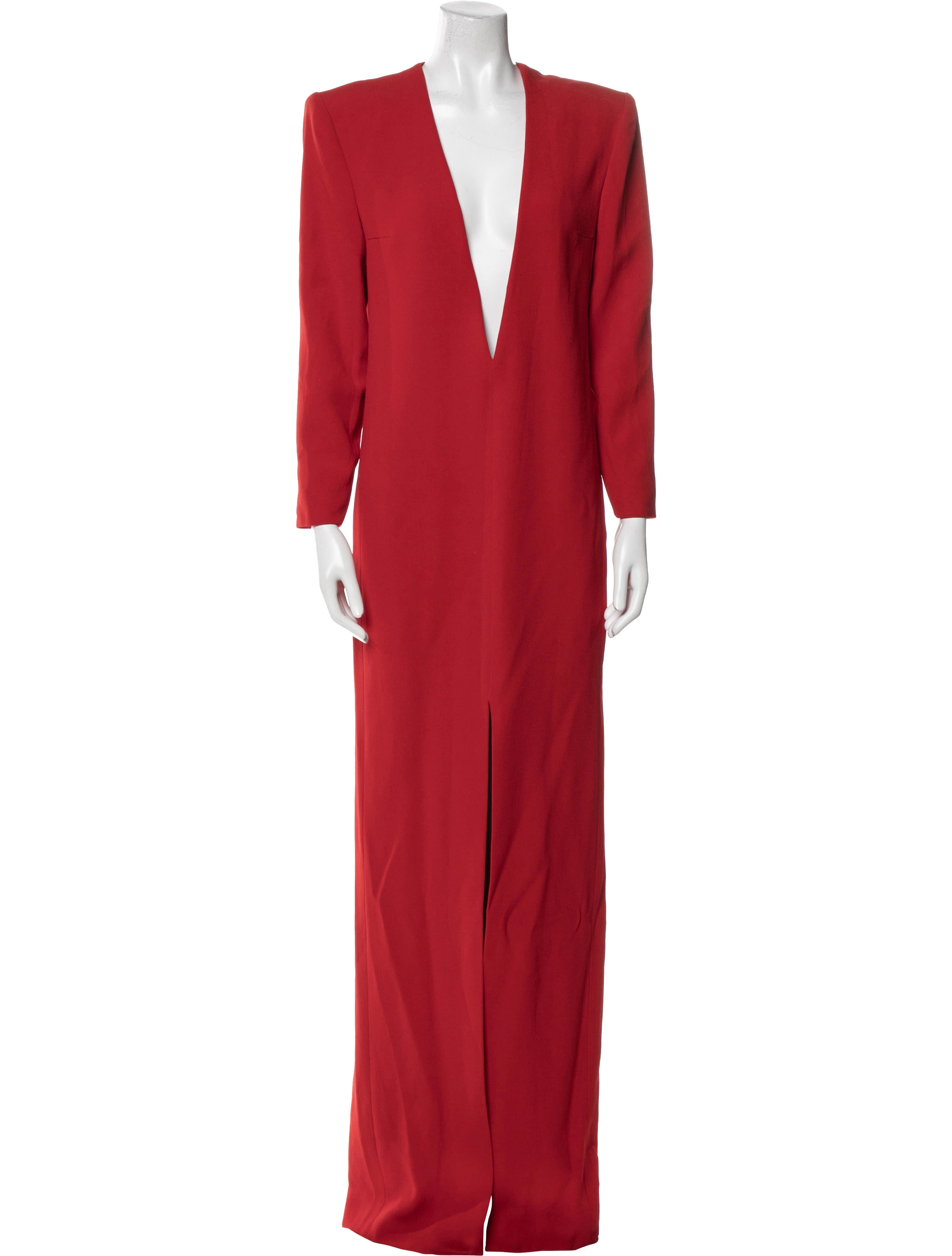 Saint Laurent V-Neck Long Dress