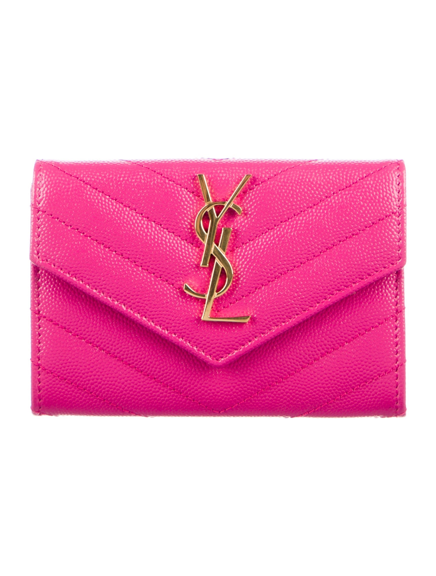 Saint Laurent 2021 Cassandre Matelassé Small Envelope Compact Wallet