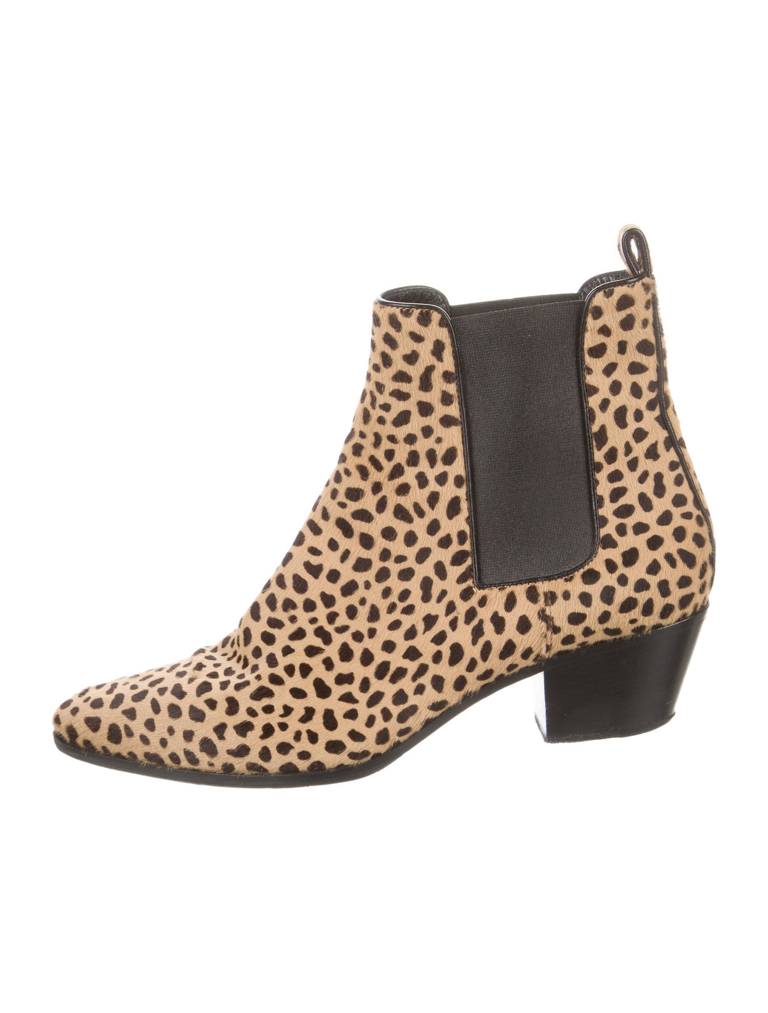 Saint Laurent Ponyhair Animal Print Chelsea Boots