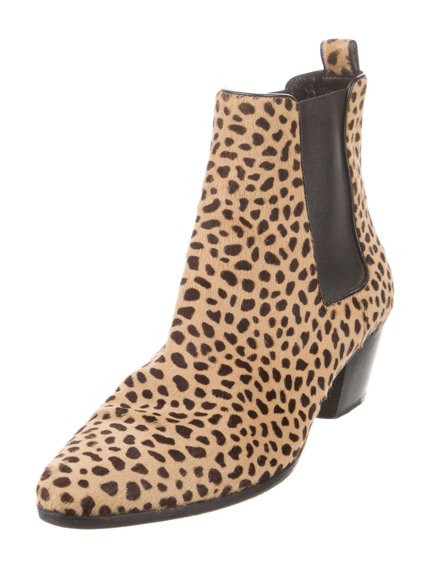 Saint Laurent Ponyhair Animal Print Chelsea Boots