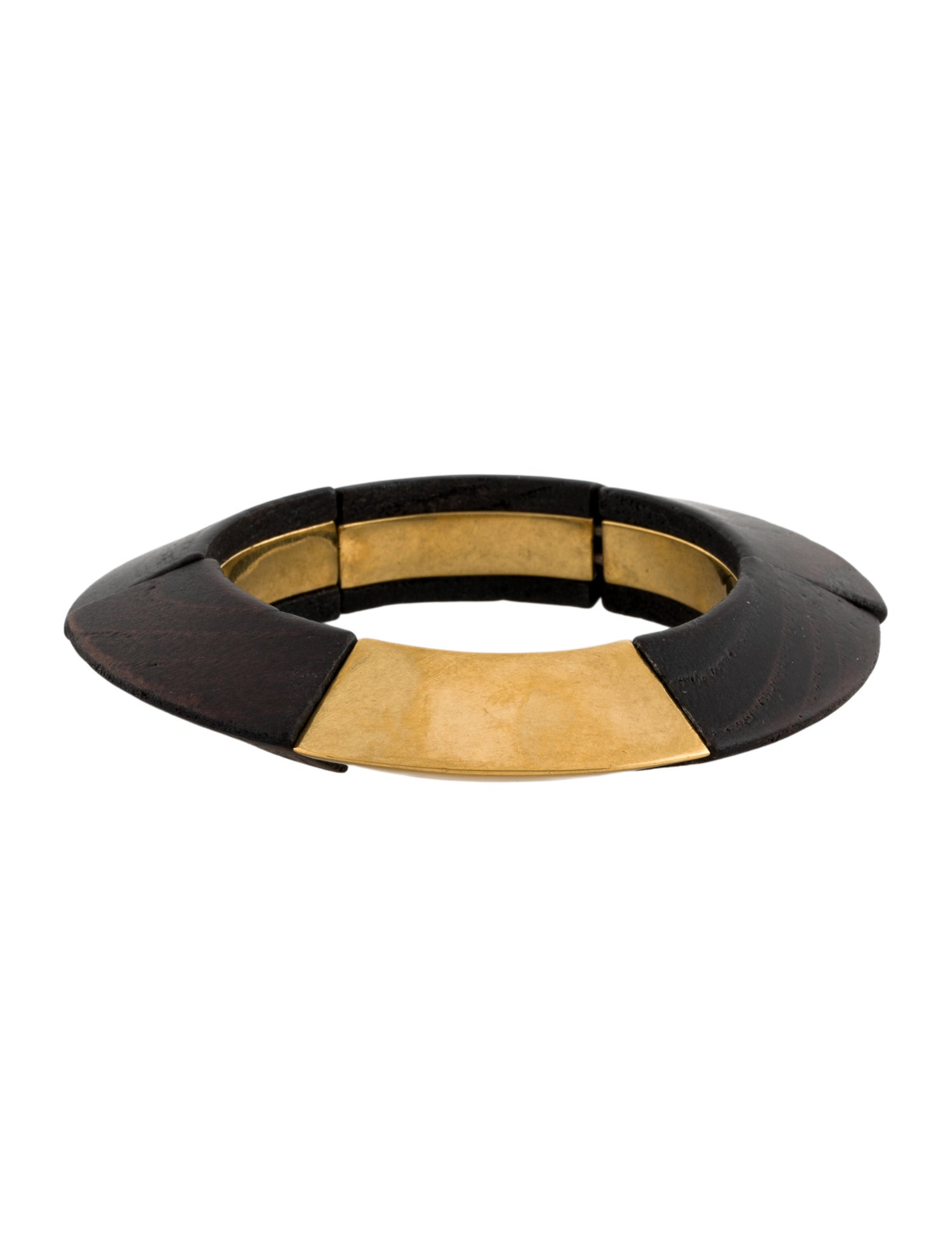 Saint Laurent Wood Spinning Top Elasticated Bangle Bracelet
