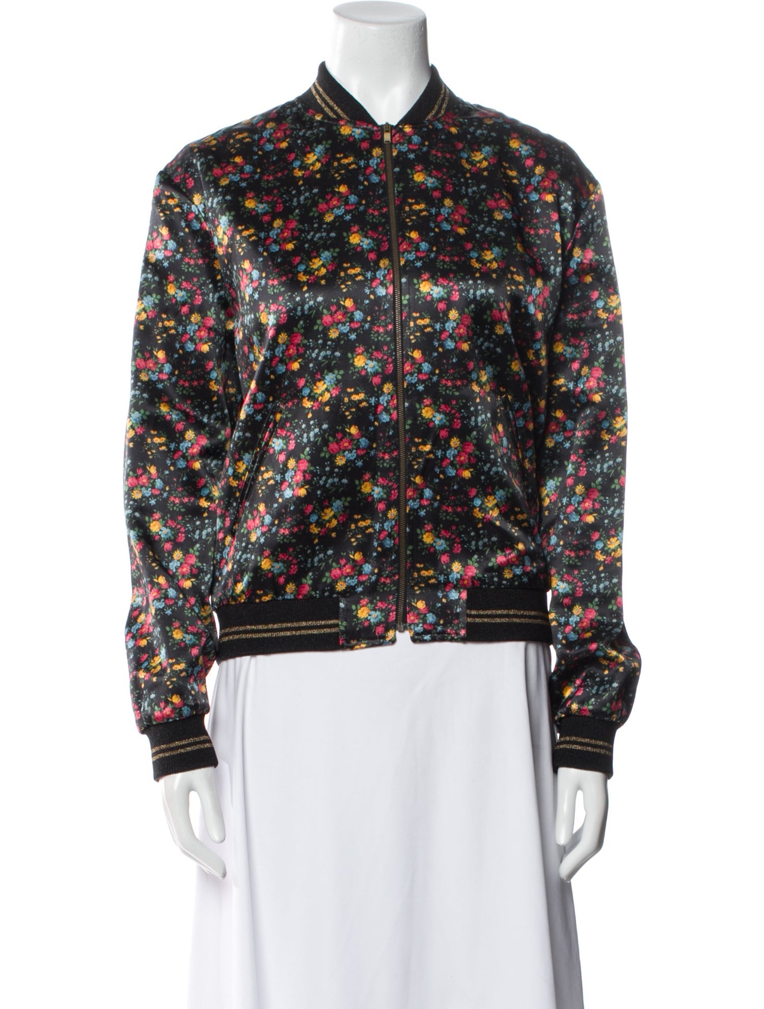 Saint Laurent Floral Print Bomber Jacket