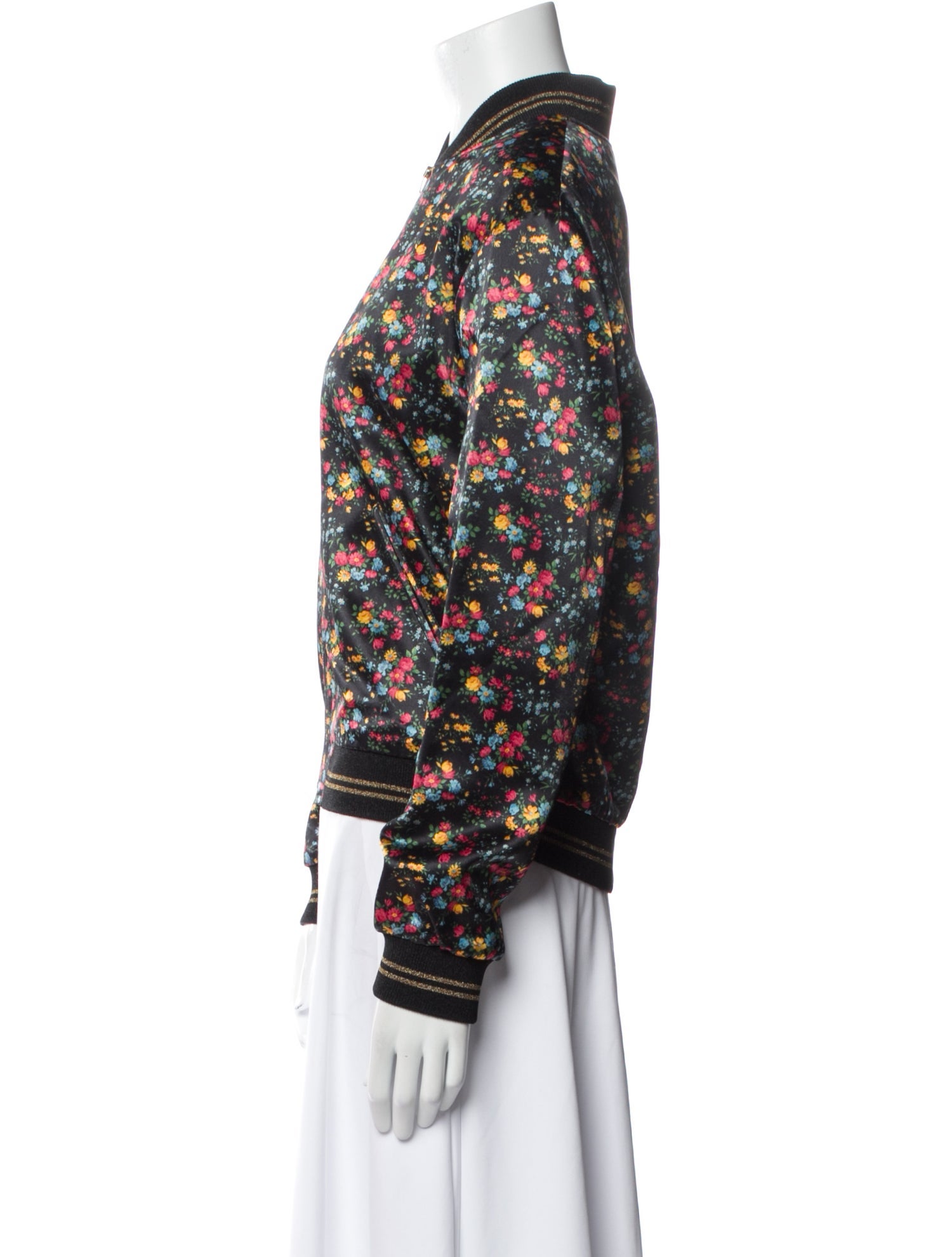 Saint Laurent Floral Print Bomber Jacket