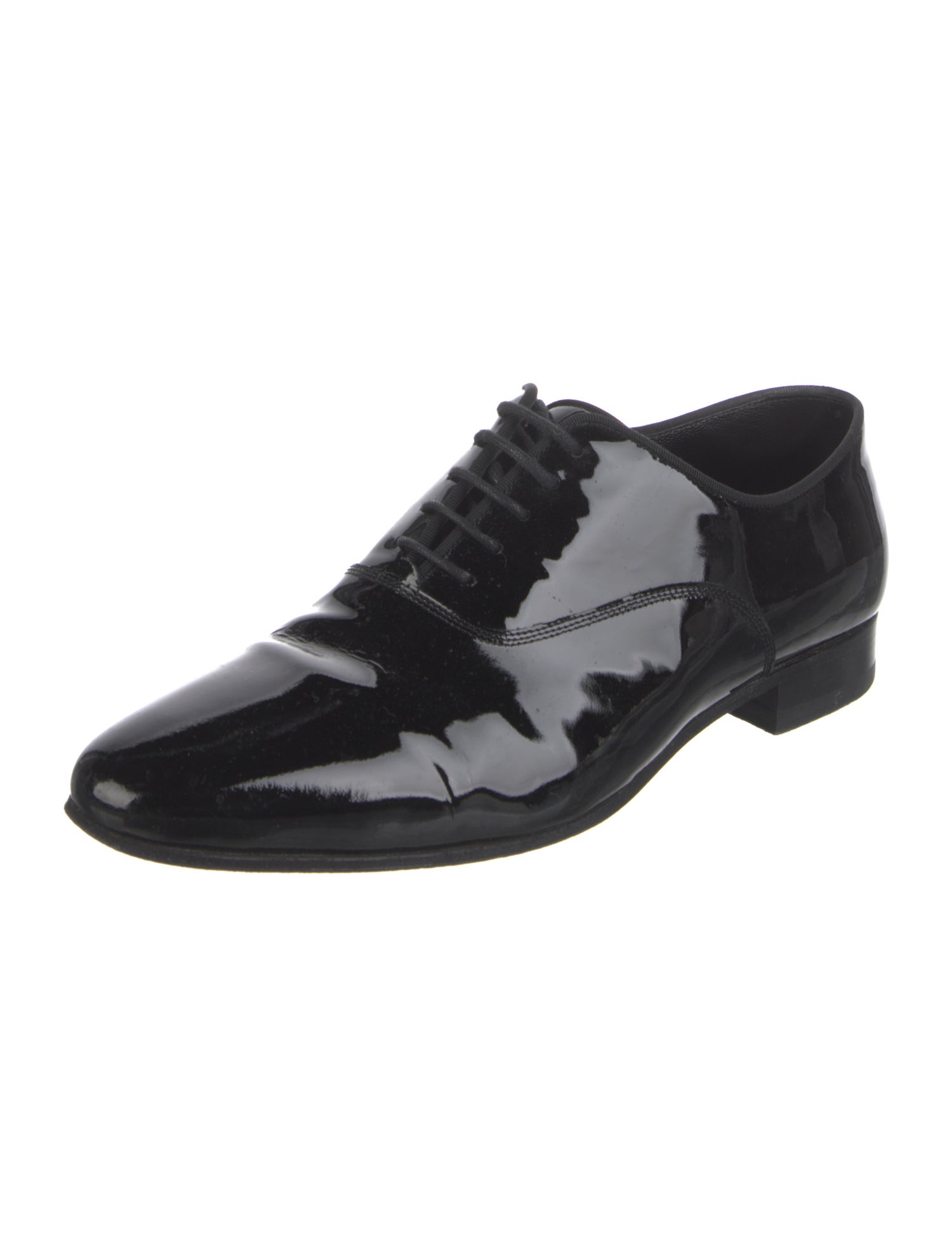 Saint Laurent Patent Leather Grosgrain Trim Oxfords