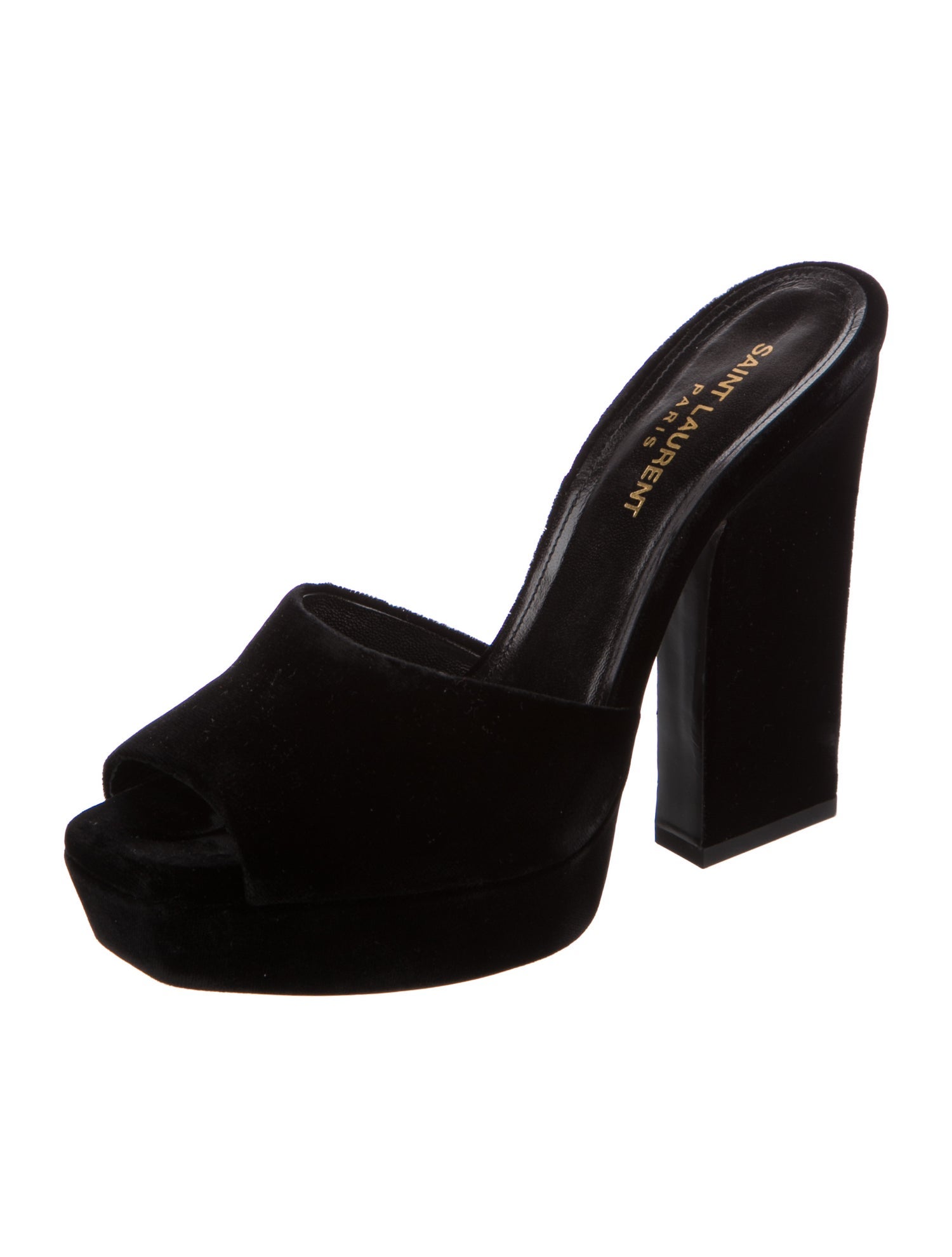 Saint Laurent Velvet Slides