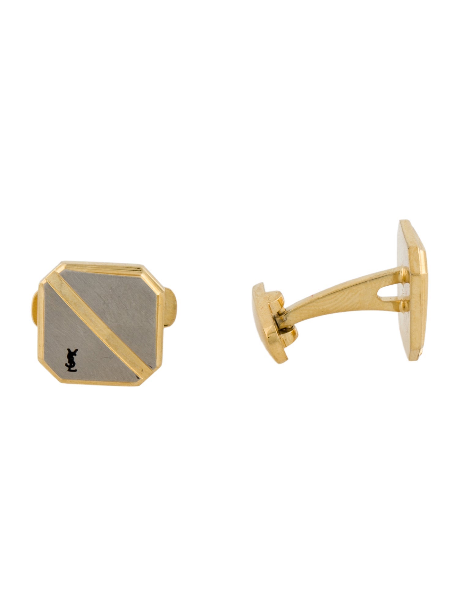 Saint Laurent Vintage Two-Tone Logo Cufflinks
