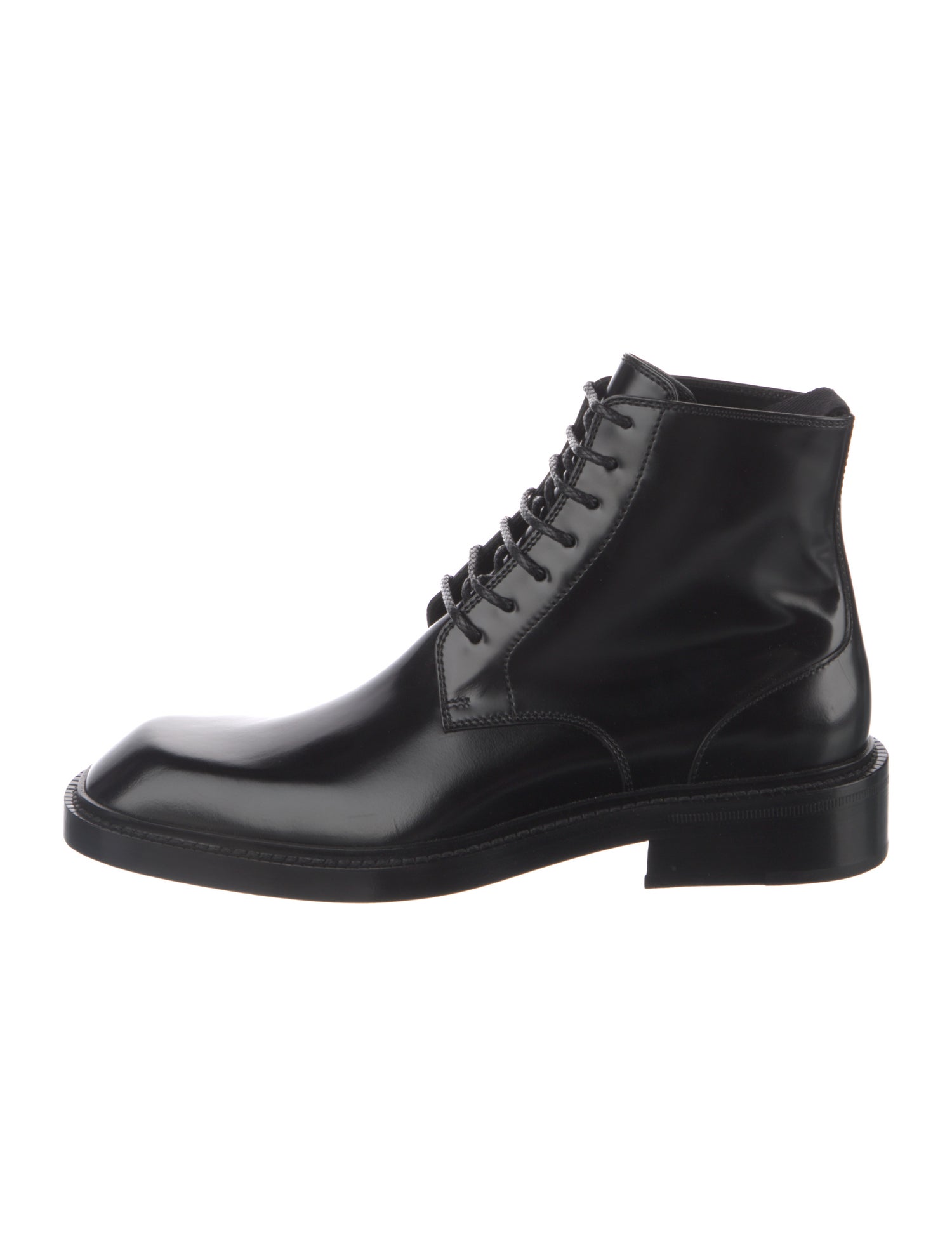 Saint Laurent Leather Lace-Up Boots w/ Tags