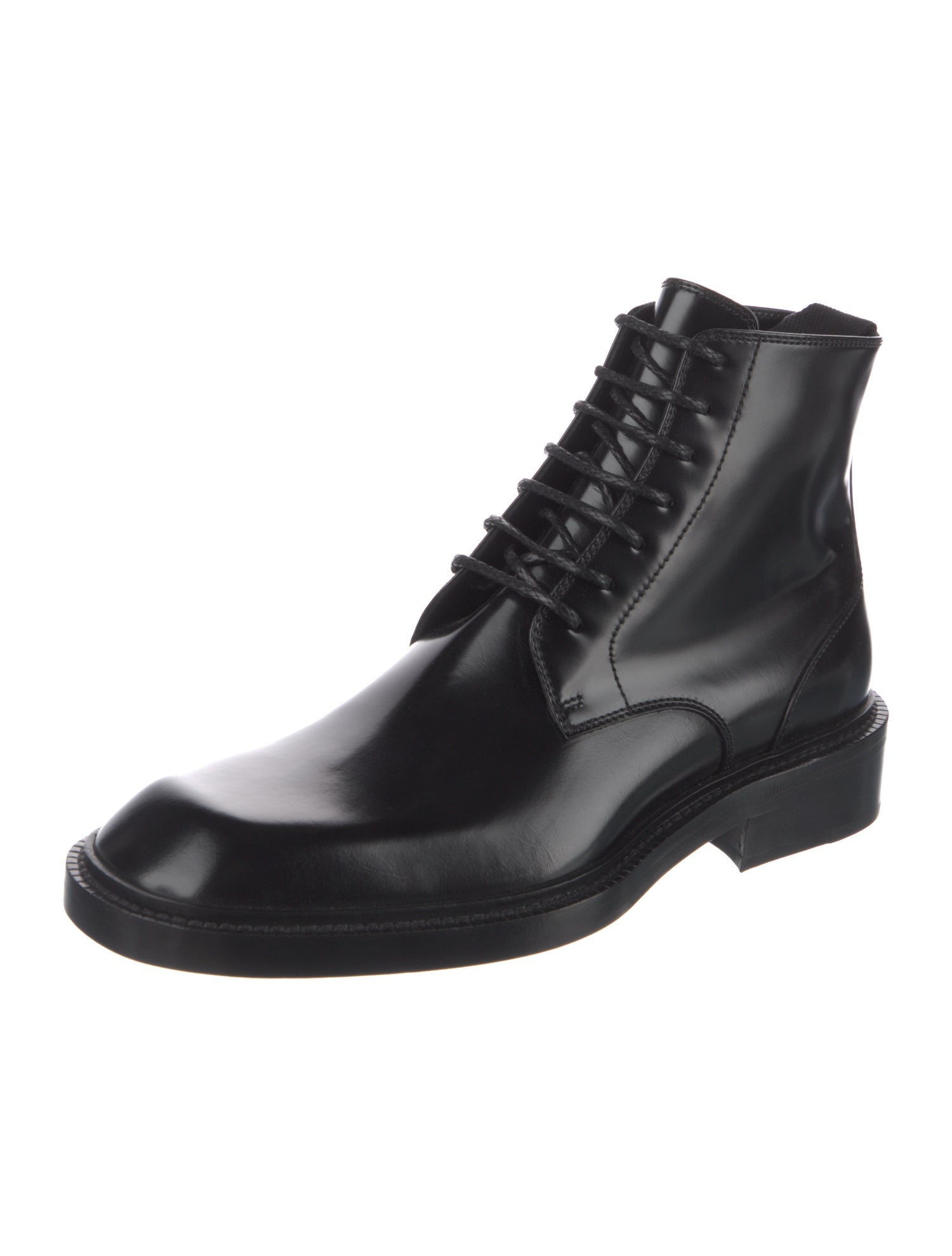 Saint Laurent Leather Lace-Up Boots w/ Tags
