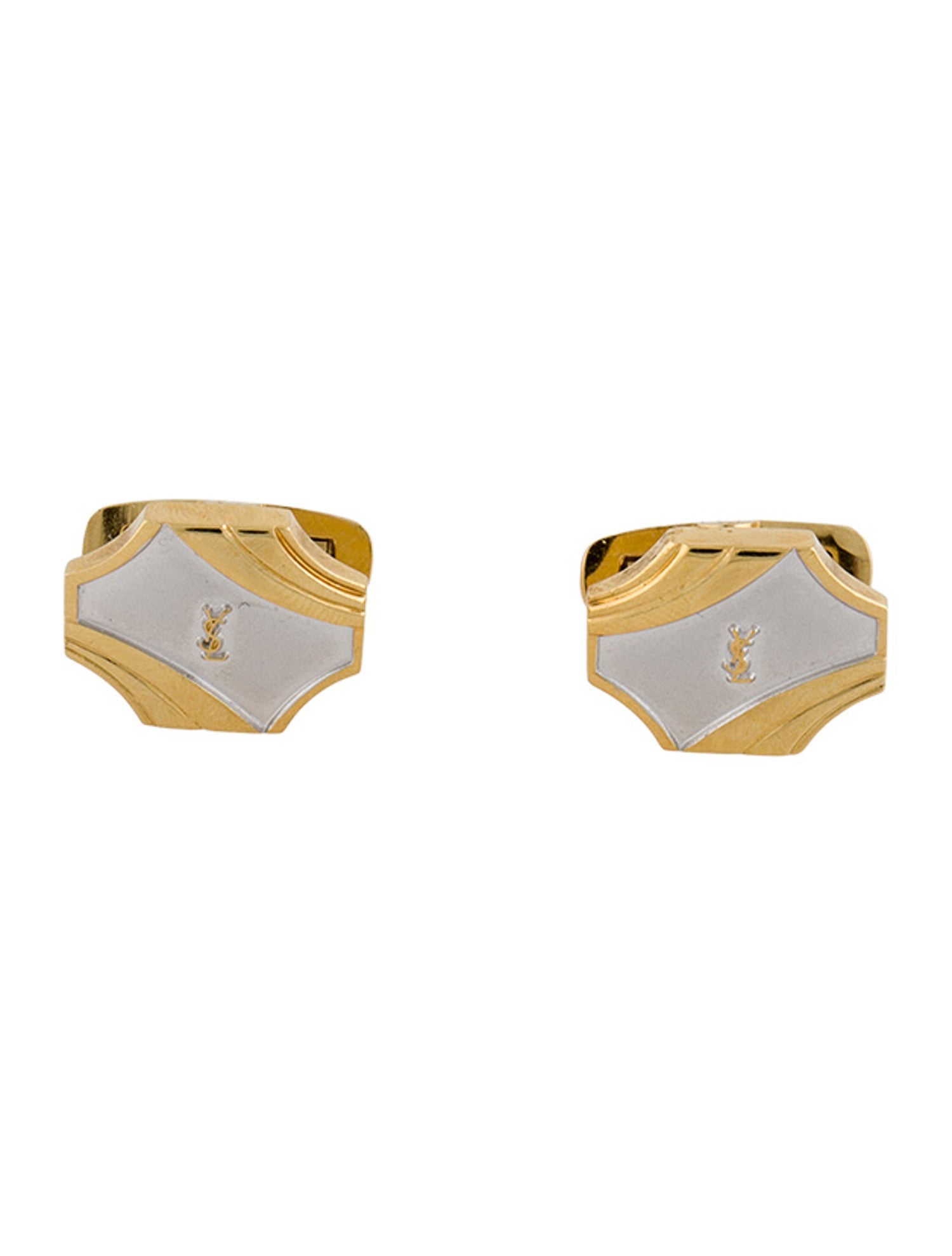 Saint Laurent Vintage Two-Tone Cufflinks