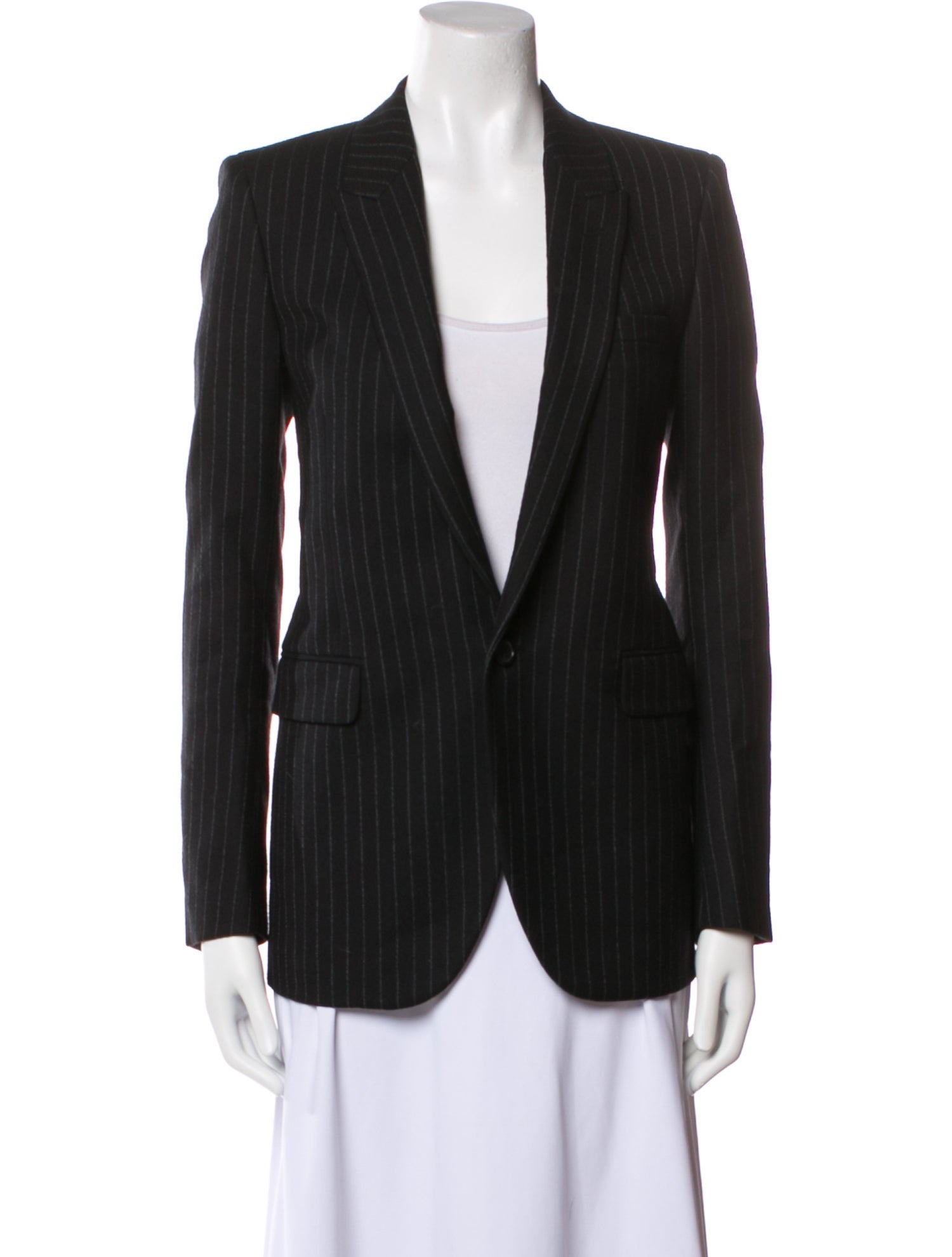 Saint Laurent Virgin Wool Striped Blazer