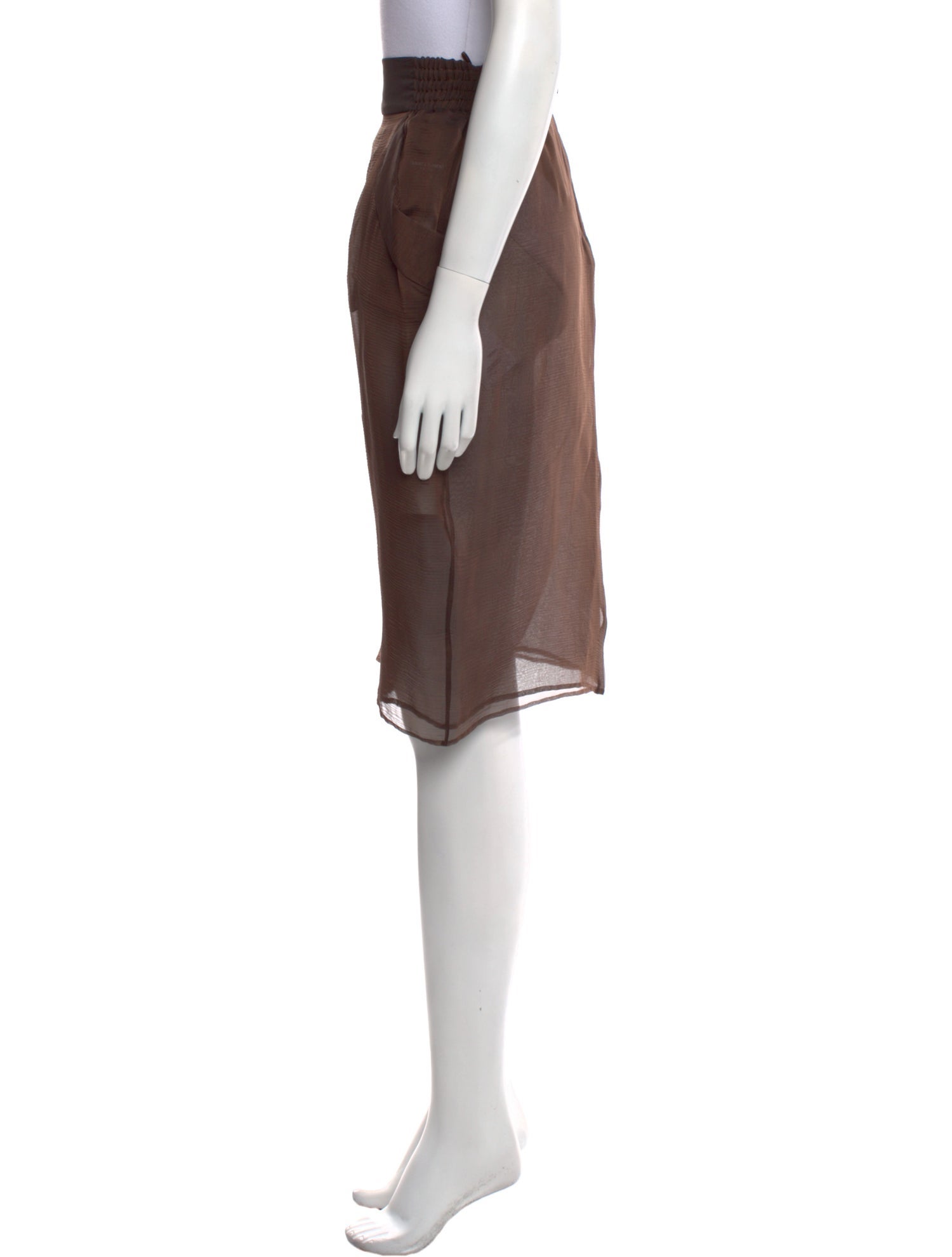 Saint Laurent Silk Knee-Length Skirt w/ Tags