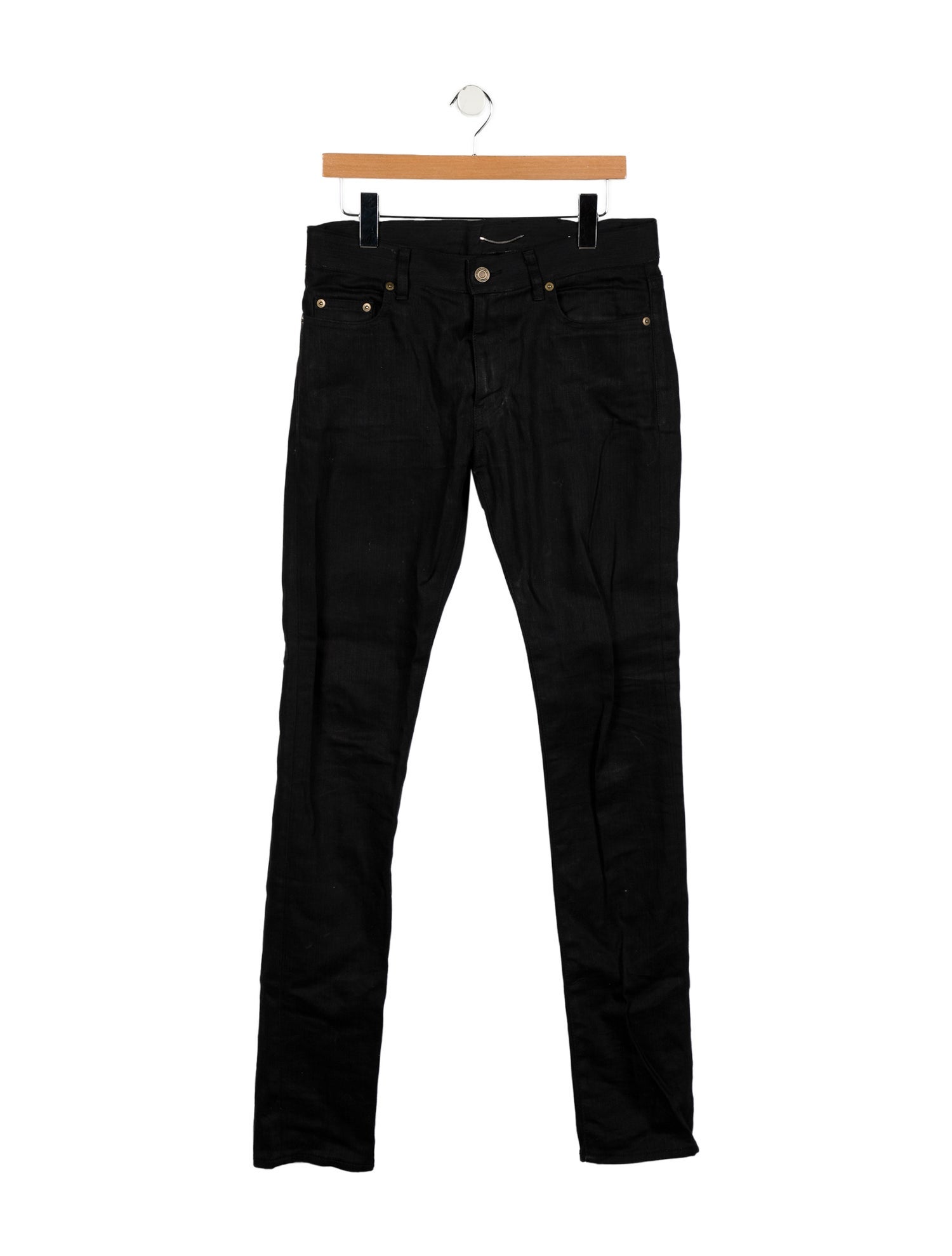 Saint Laurent Mid-Rise Straight Leg Jeans