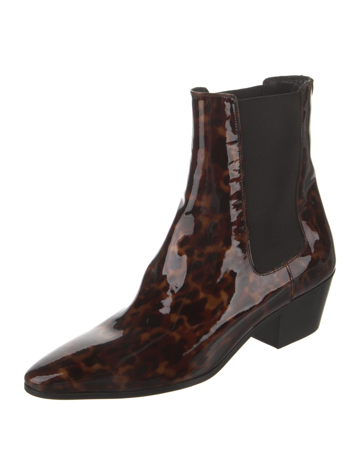 Saint Laurent Patent Leather Chelsea Boots