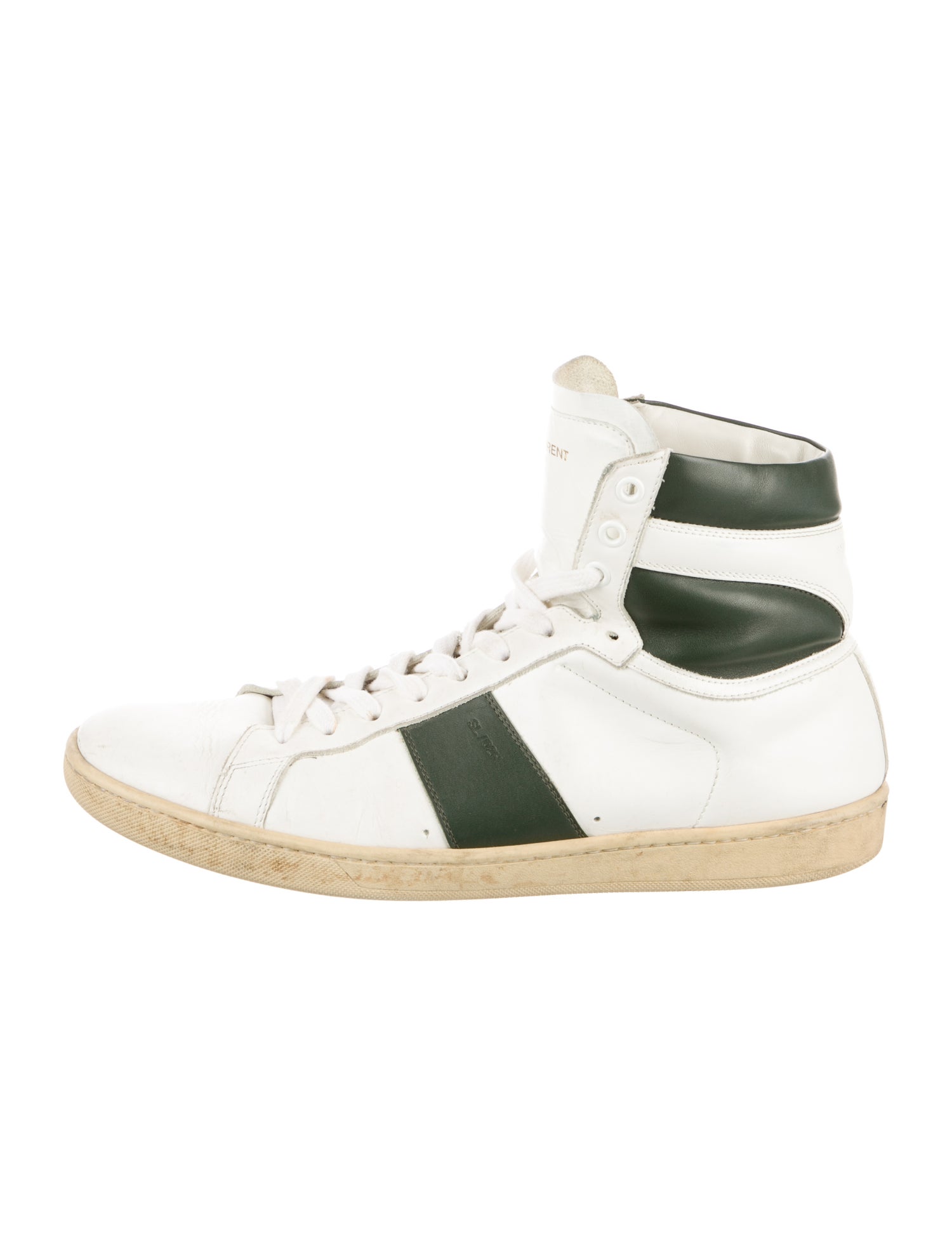 Saint Laurent Leather Colorblock Pattern Sneakers