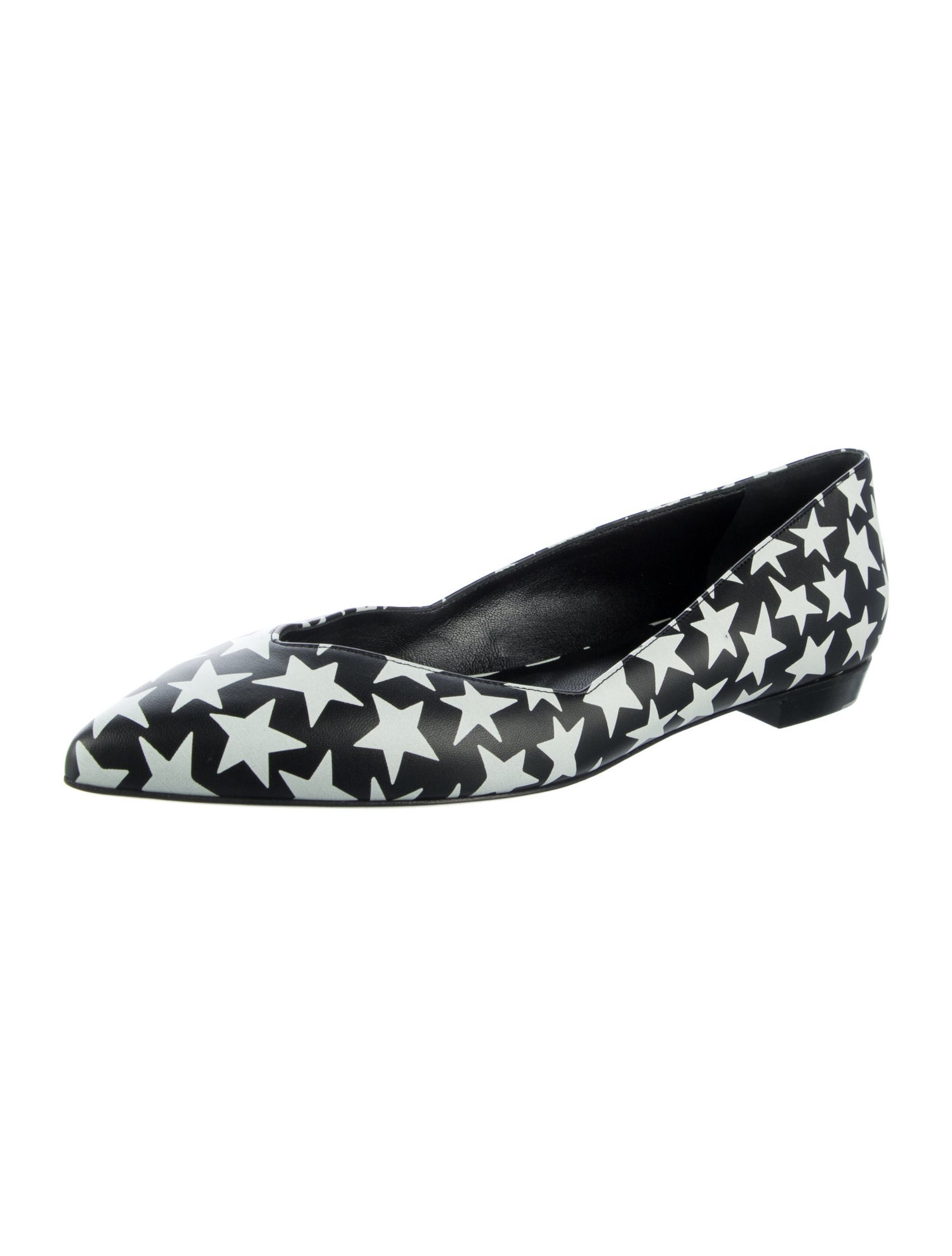 Saint Laurent Leather Printed Ballet Flats
