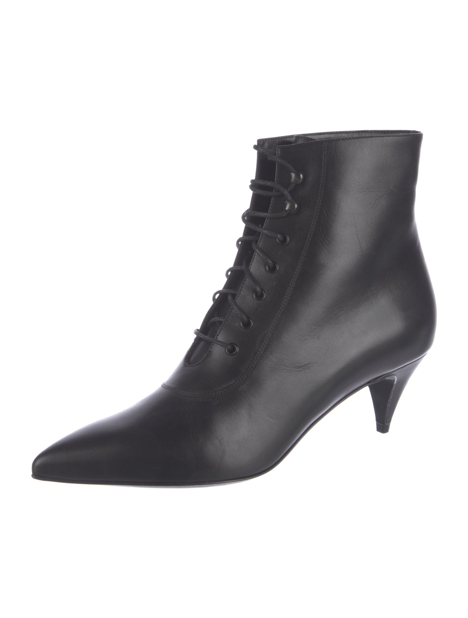Saint Laurent Leather Lace-Up Boots