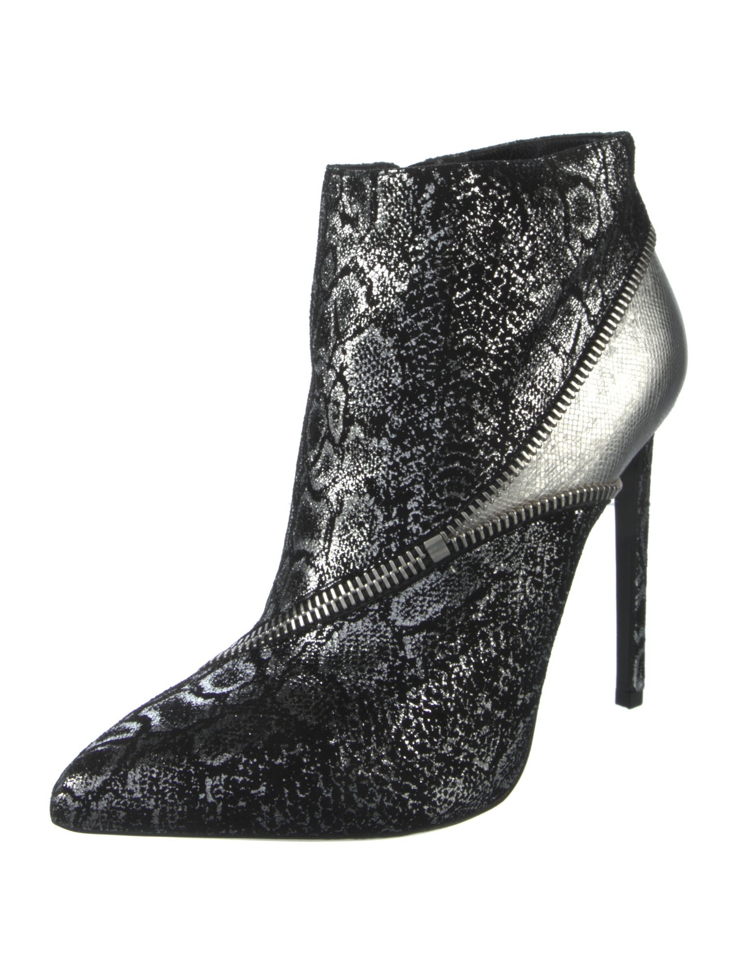 Saint Laurent Leather Animal Print Boots