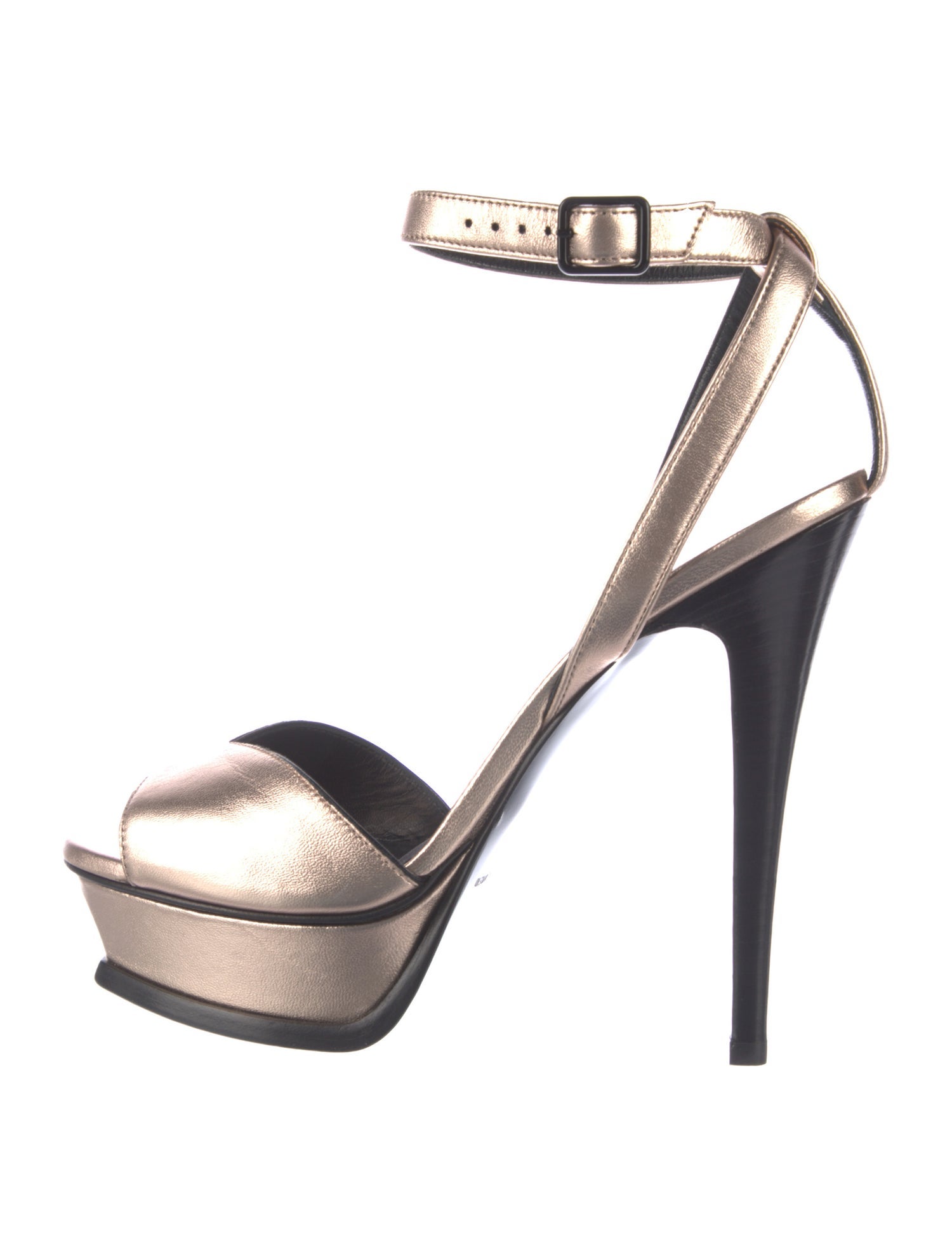 Saint Laurent Leather Colorblock Pattern Sandals