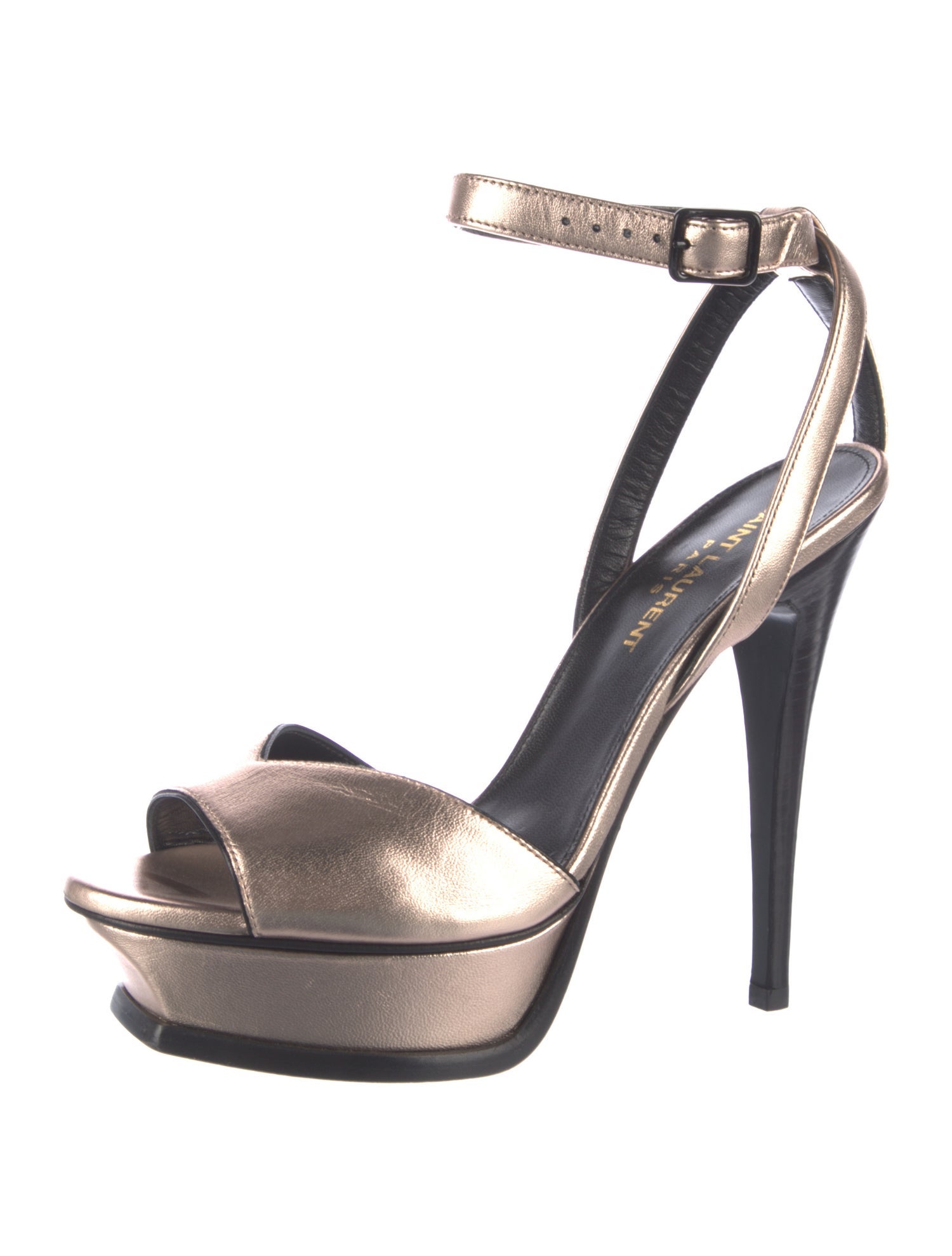 Saint Laurent Leather Colorblock Pattern Sandals