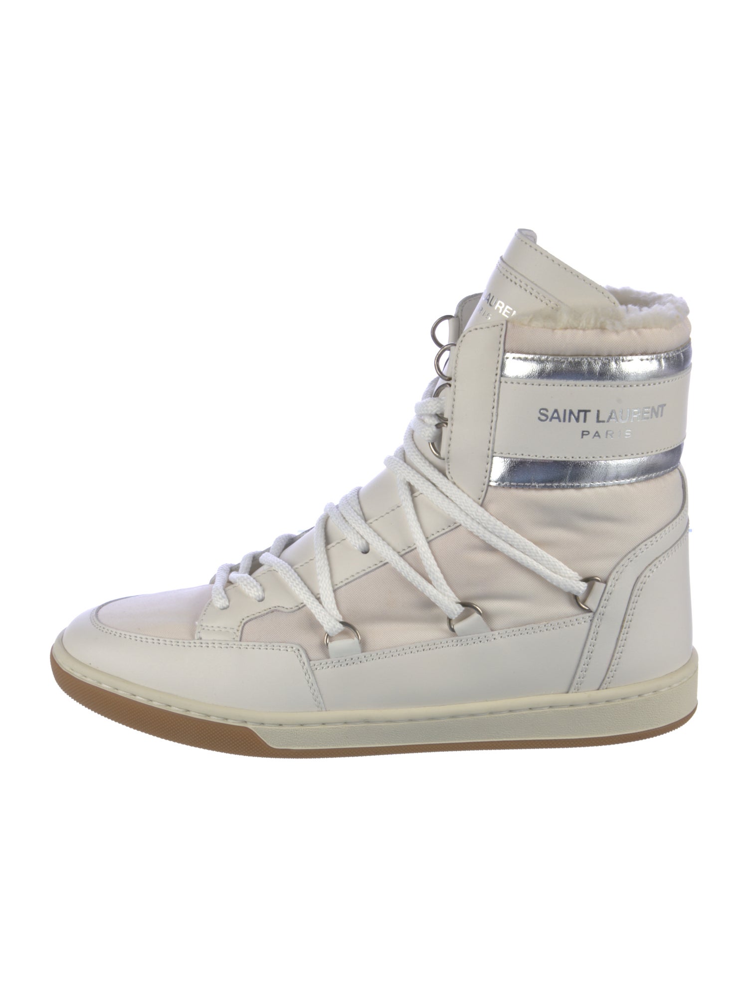 Saint Laurent Leather Lace-Up Boots