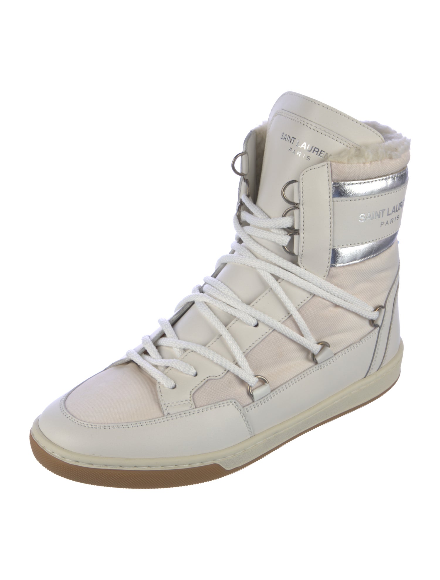 Saint Laurent Leather Lace-Up Boots