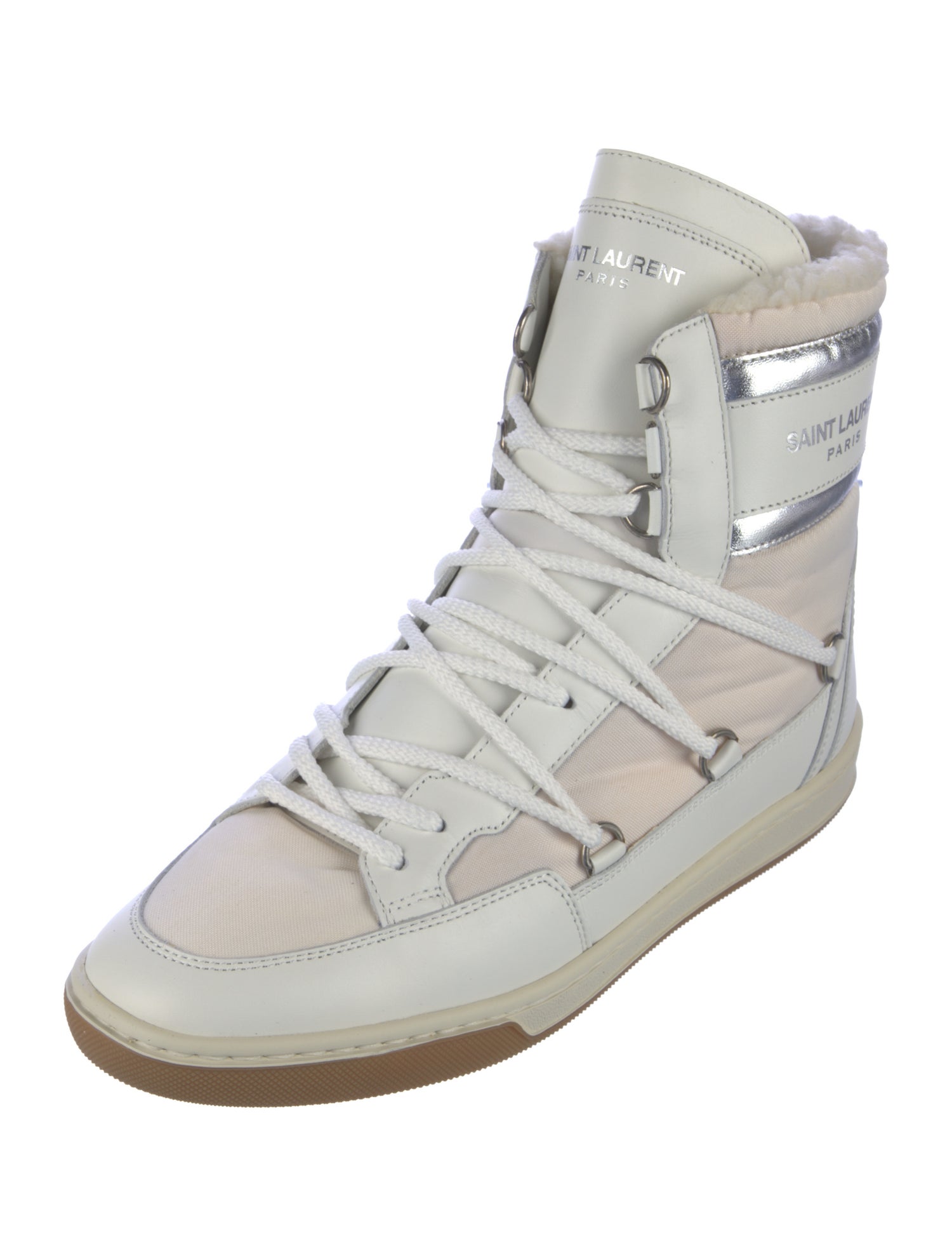 Saint Laurent Leather Lace-Up Boots