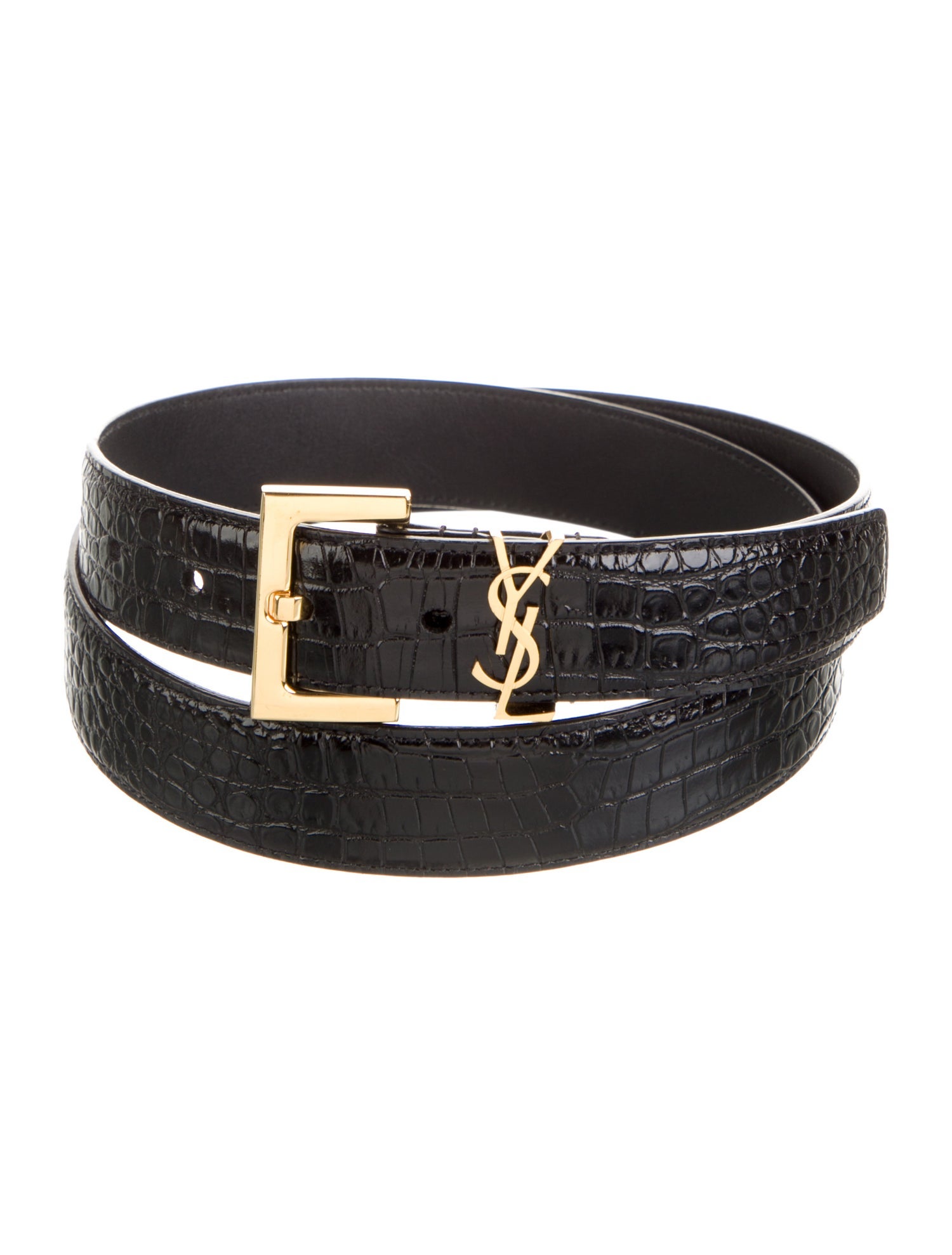 Saint Laurent Embossed Leather Belt