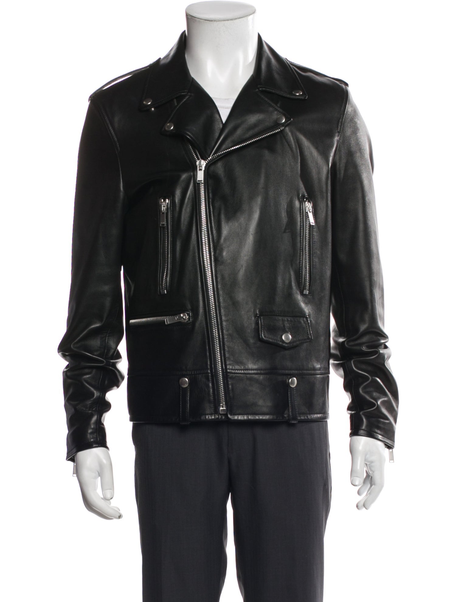 Saint Laurent 2019 Lamb Leather Moto Jacket