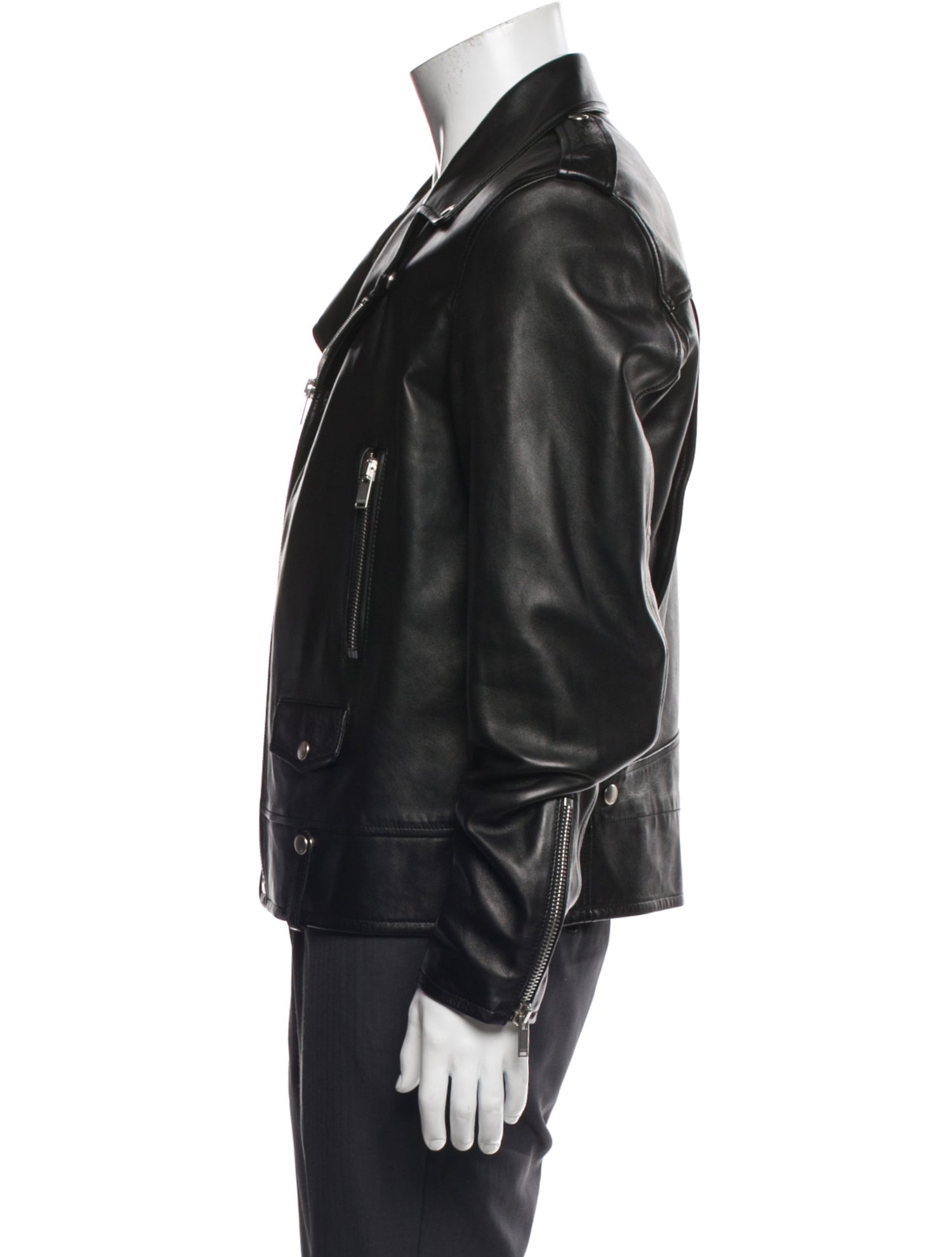 Saint Laurent 2019 Lamb Leather Moto Jacket