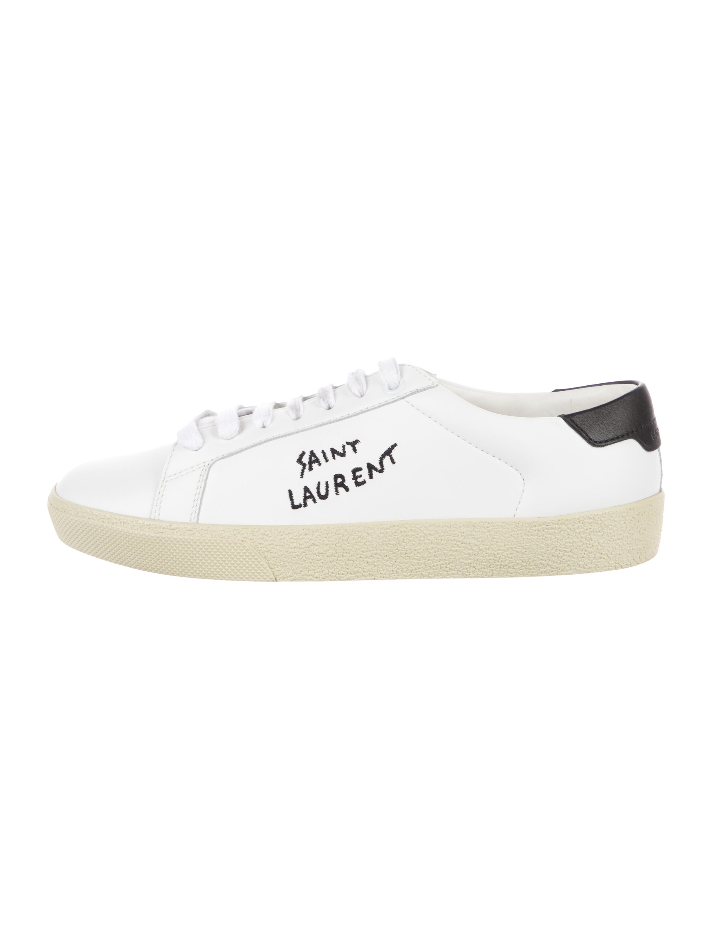 Saint Laurent Leather Leather Trim Embellishment Sneakers