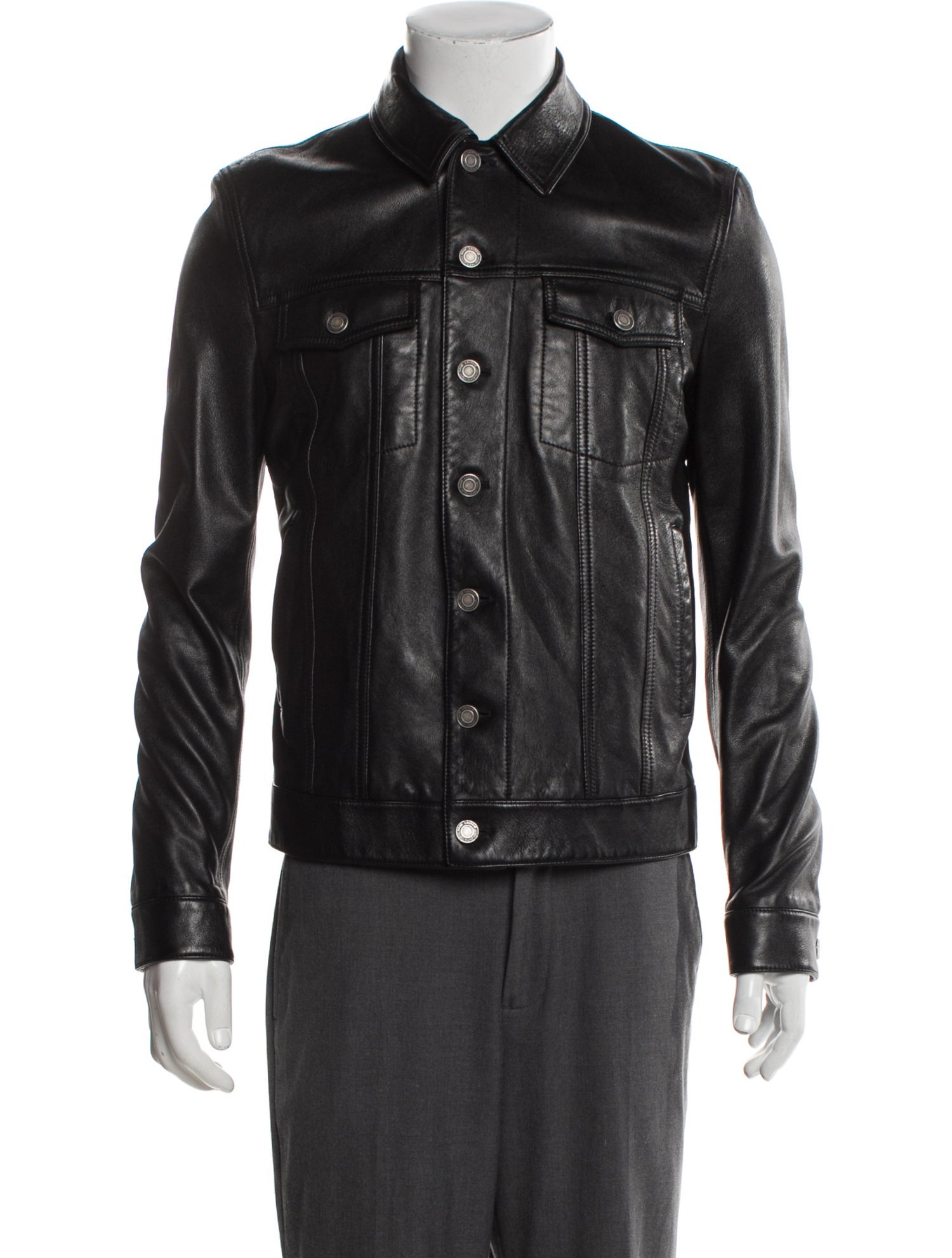 Saint Laurent 2019-2020 Lamb Leather Trucker Jacket