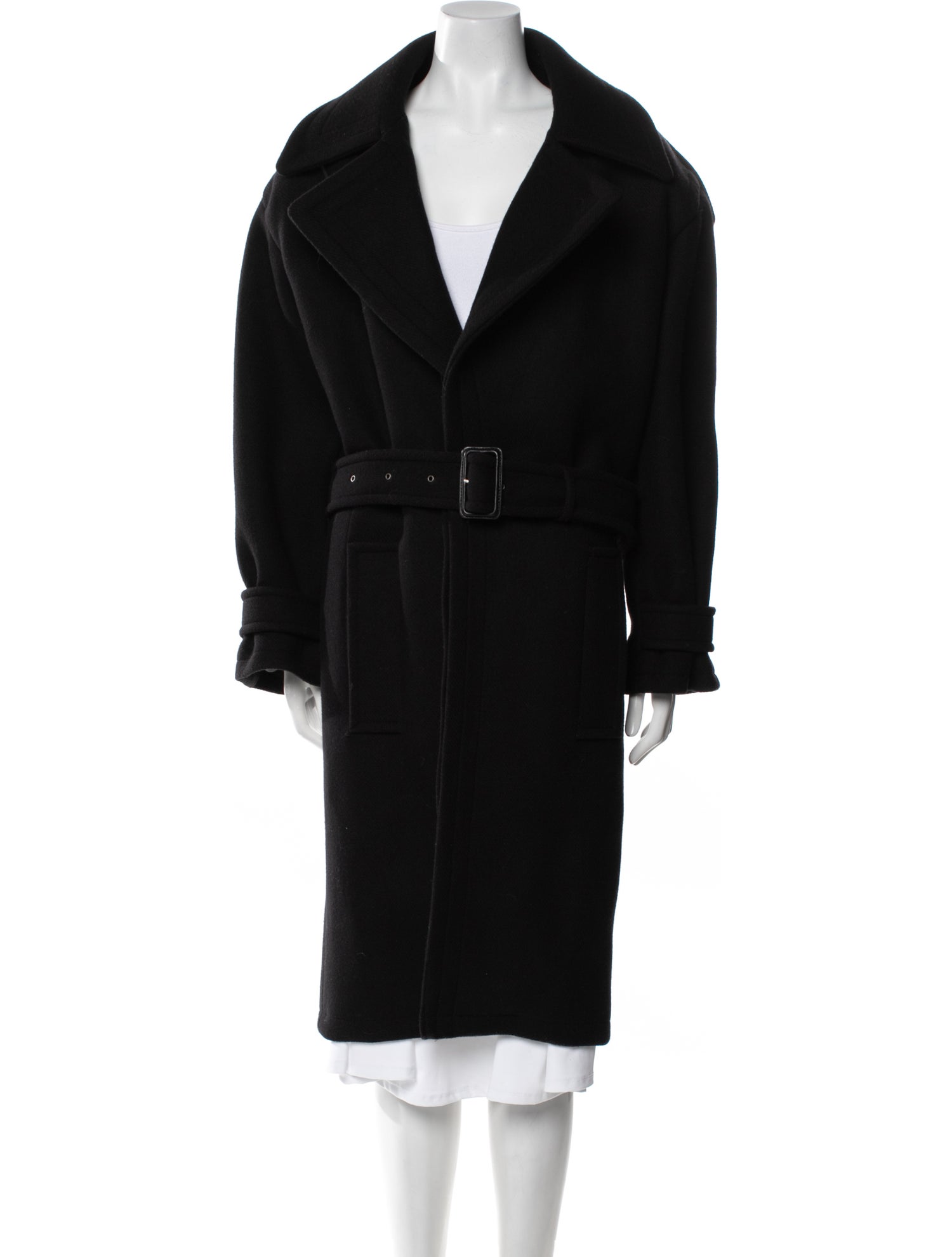 Saint Laurent Cashmere Faux Fur Coat