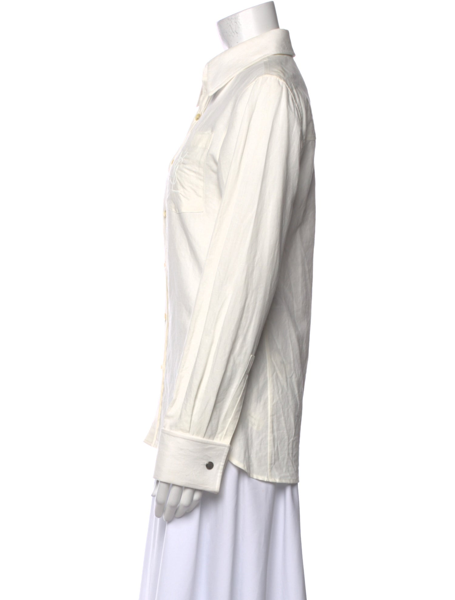 Saint Laurent Long Sleeve Button-Up Top