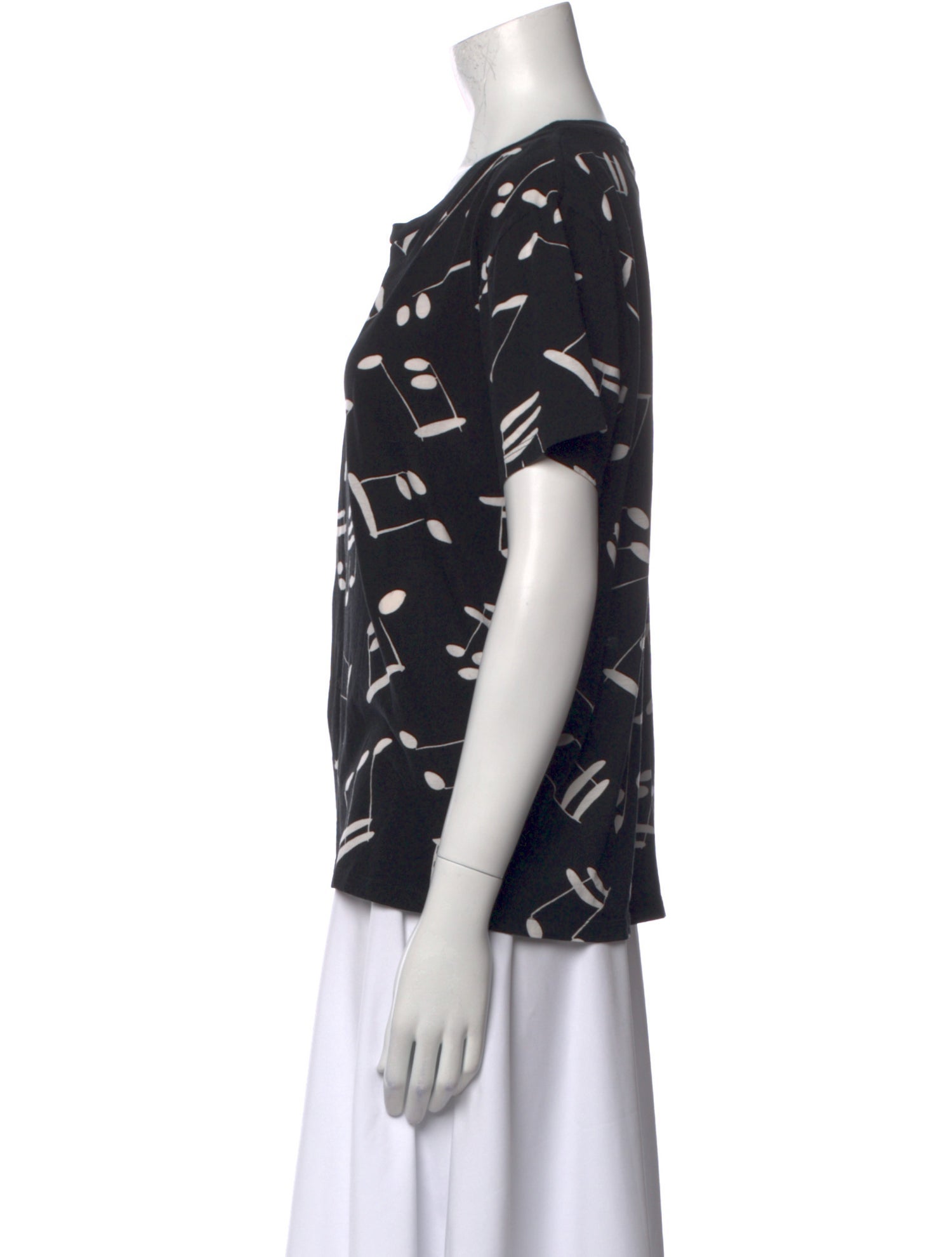 Saint Laurent Printed Bateau Neckline T-Shirt