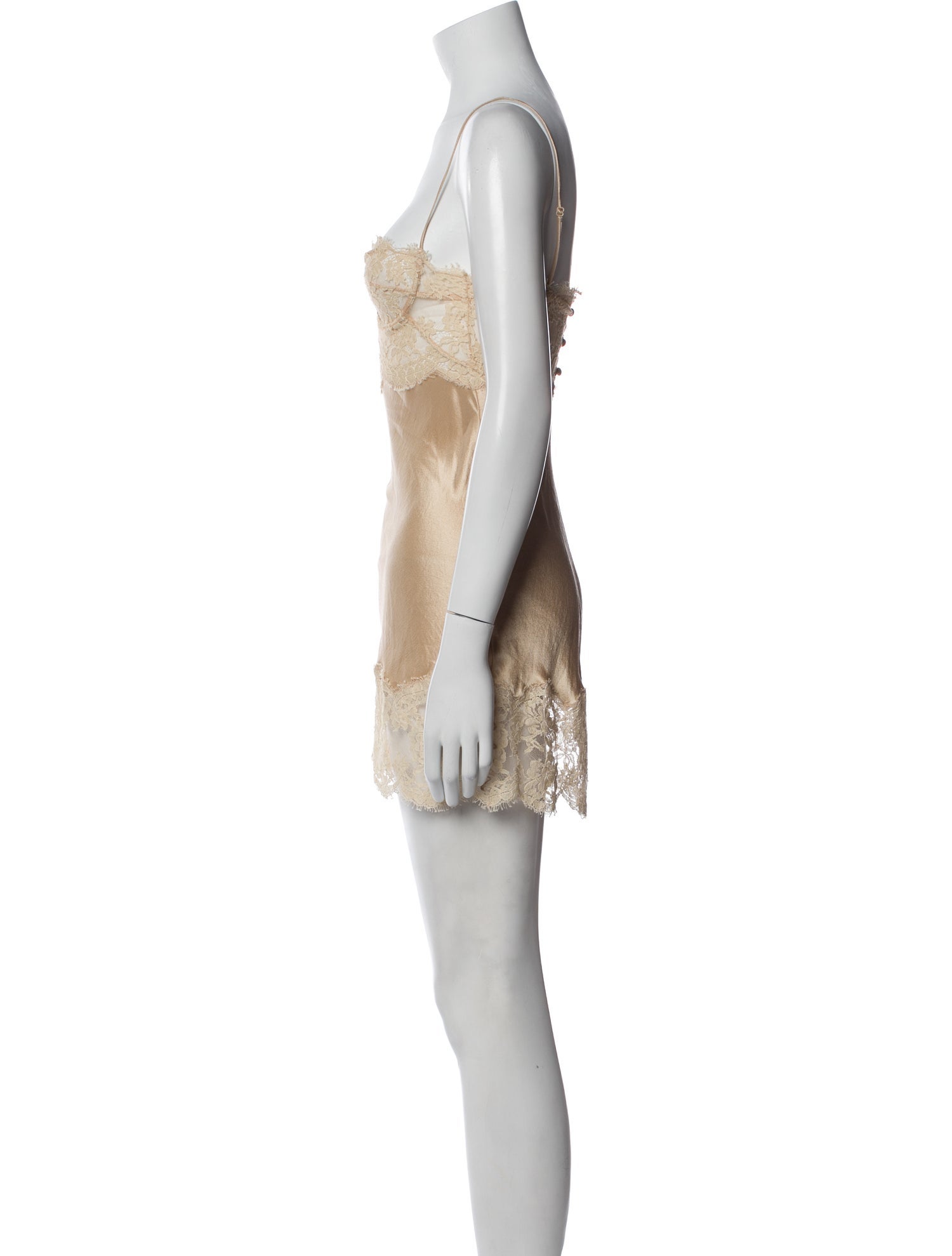 Saint Laurent Lace Trim Embellishment Nightgown