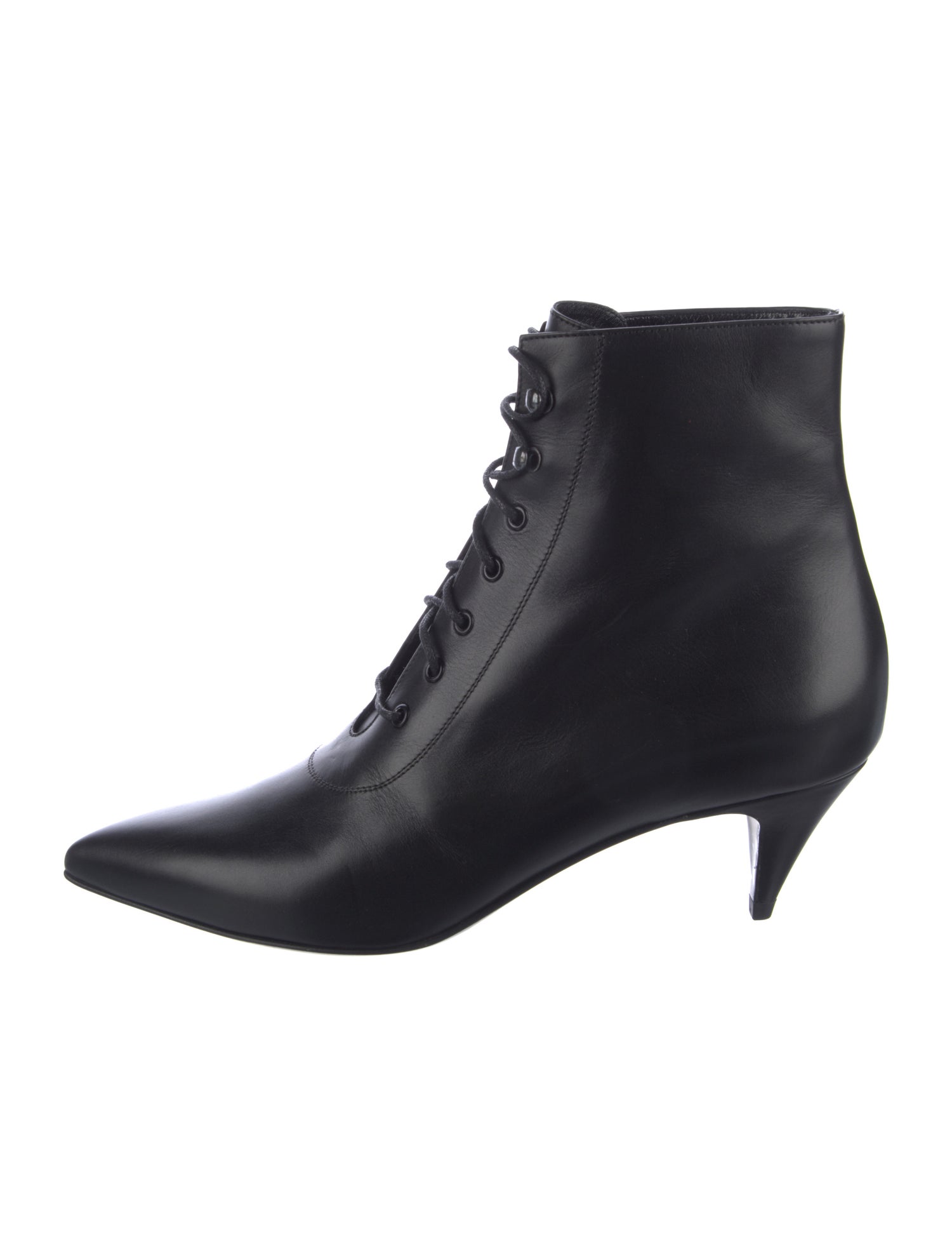 Saint Laurent Leather Lace-Up Boots