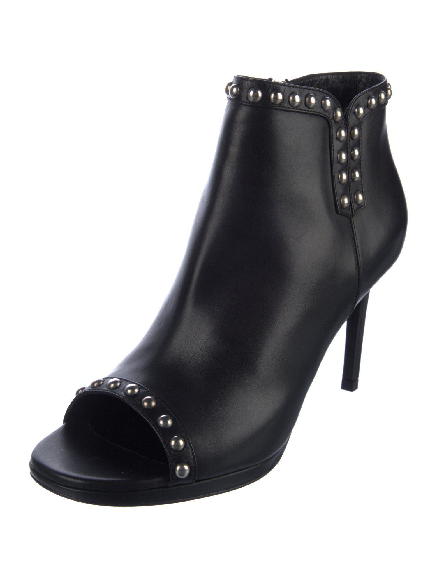 Saint Laurent Leather Studded Accents Sandals