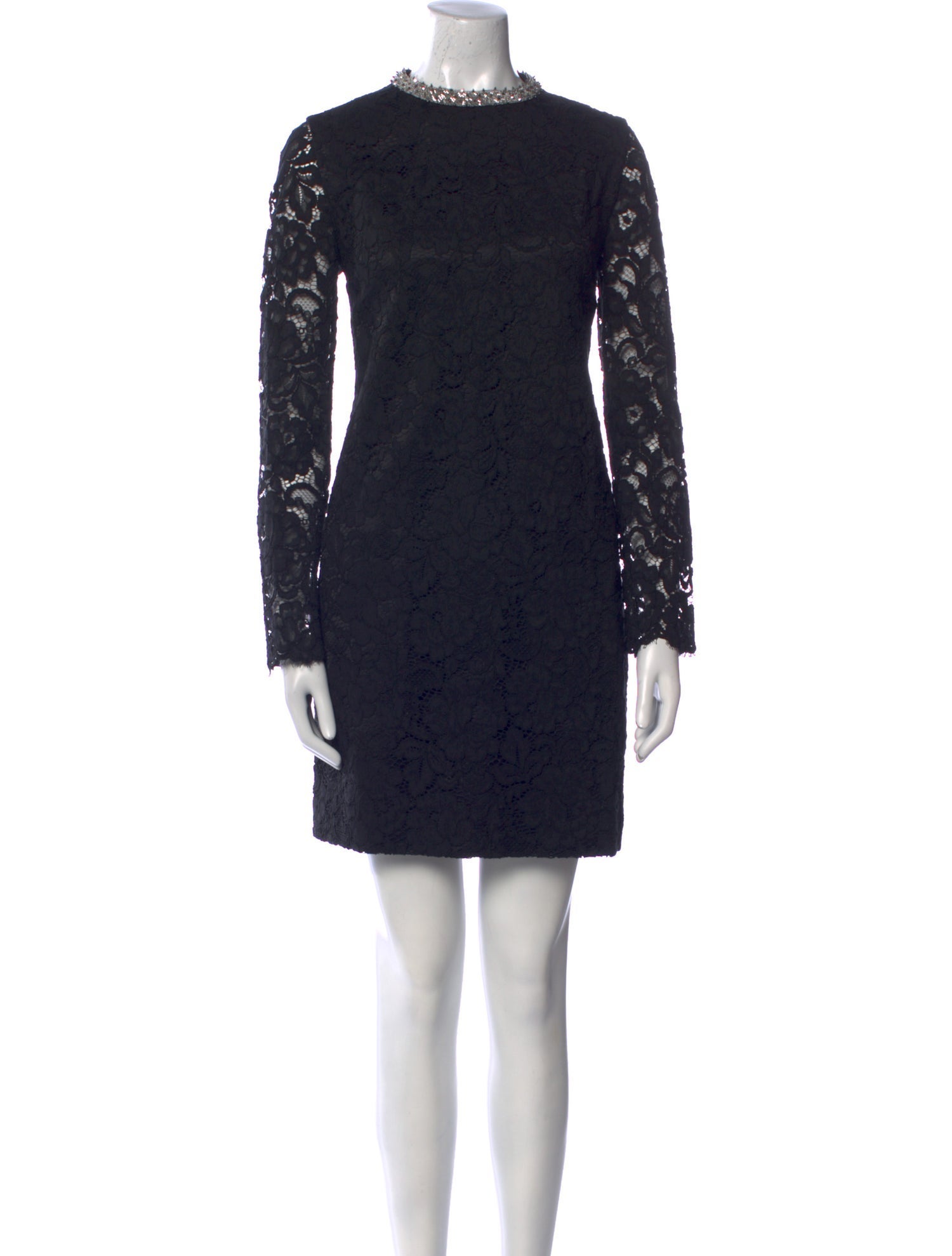Saint Laurent Lace Pattern Mini Dress